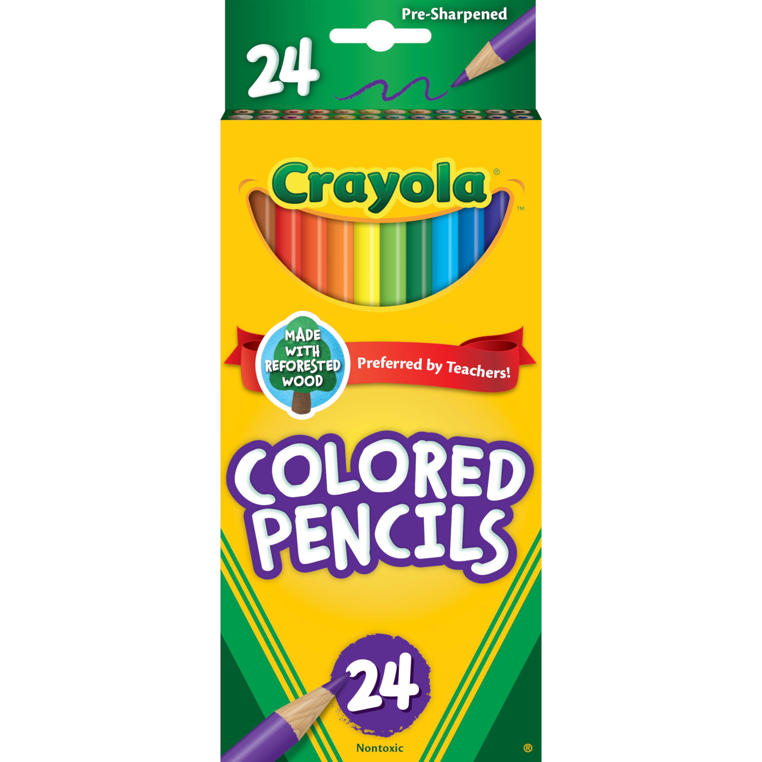 Crayola Colored Pencils, Assorted Colors, Pre-Sharpened, Adult Coloring, 24 Count Crayola