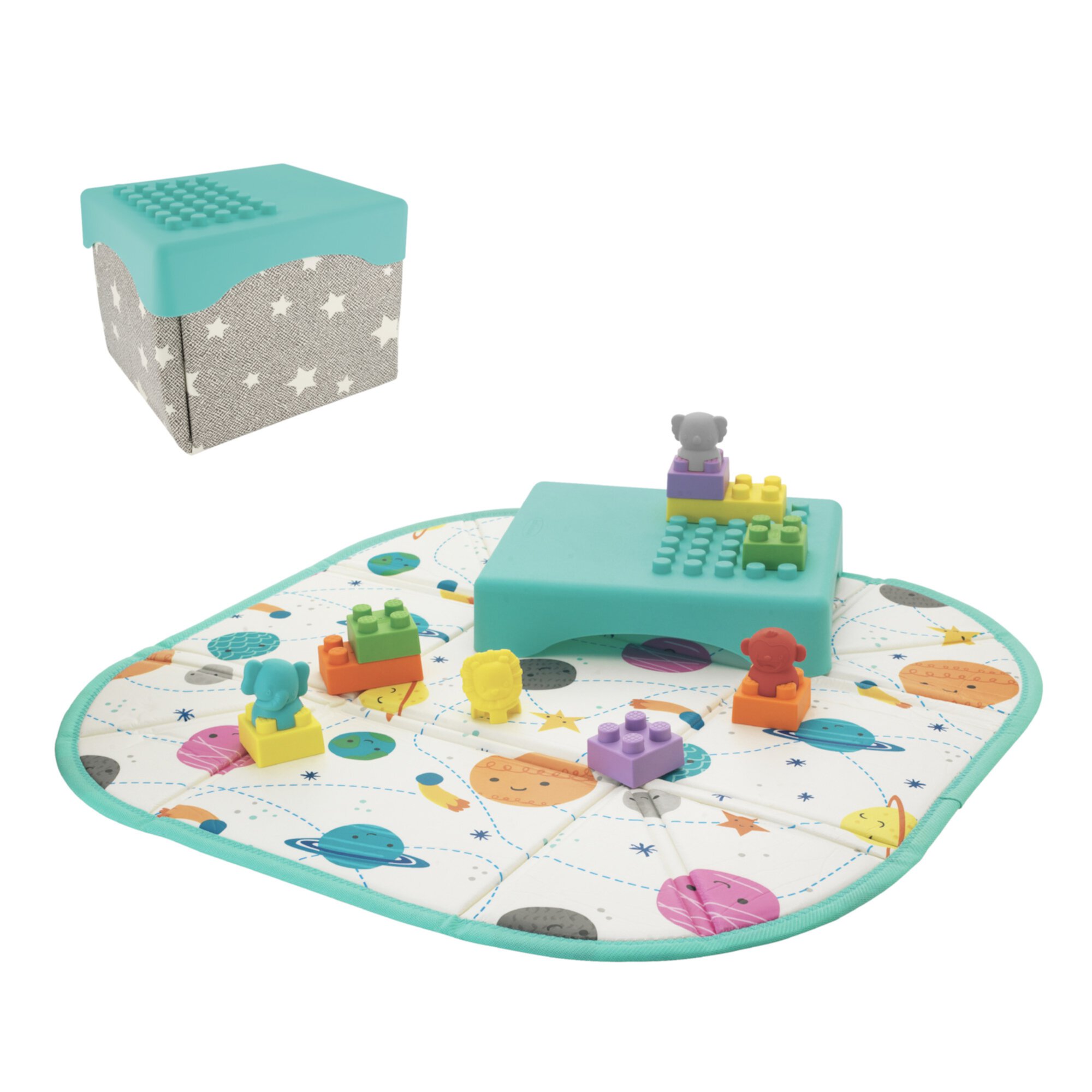 Infantino Super Soft 1st Building Blocks Activity Station & Baby Playmat, 3-12 Months, 14-Piece, Multicolor Visit the Infantino Store