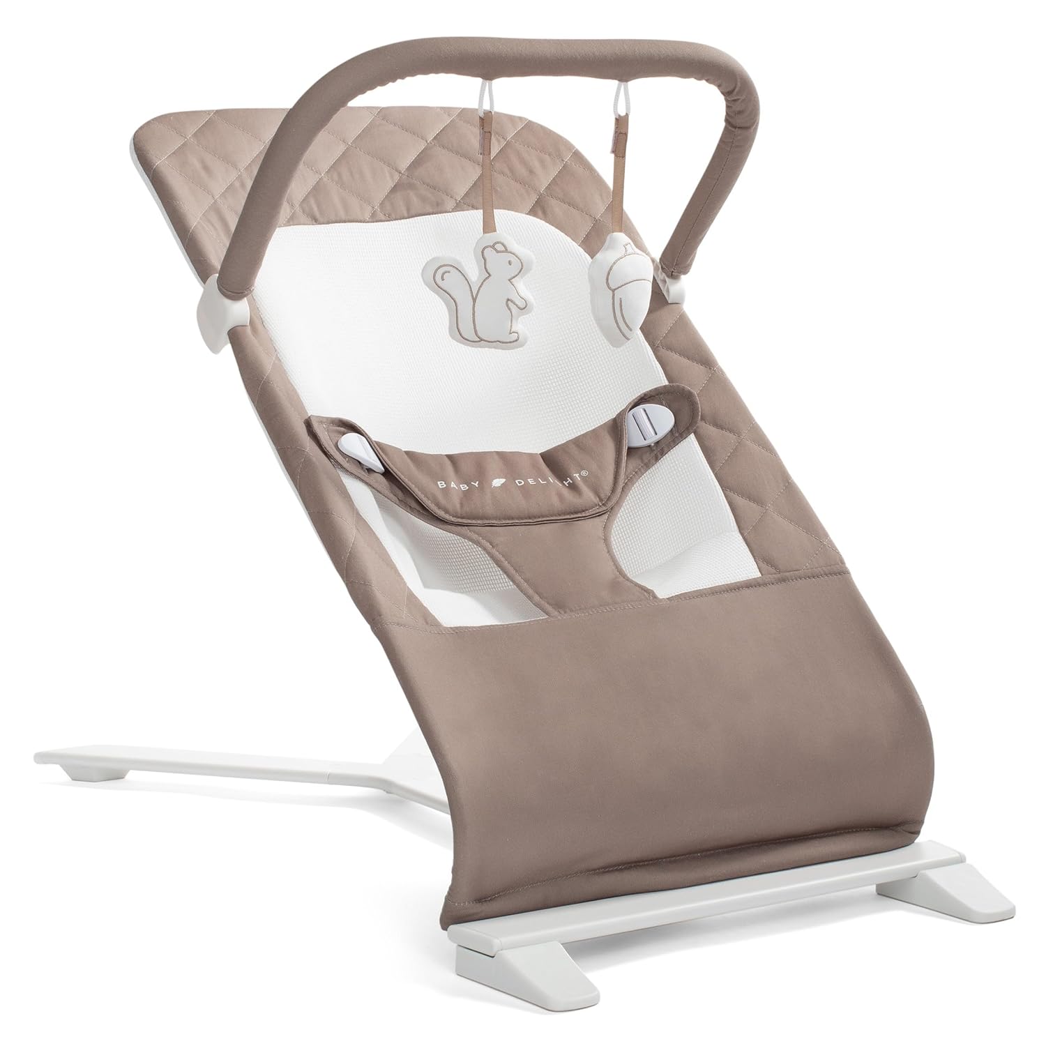 Baby Delight Alpine Deluxe Organic Portable Baby Bouncer, for Infants 0-6 Months, Organic Mocha Visit the Baby Delight Store