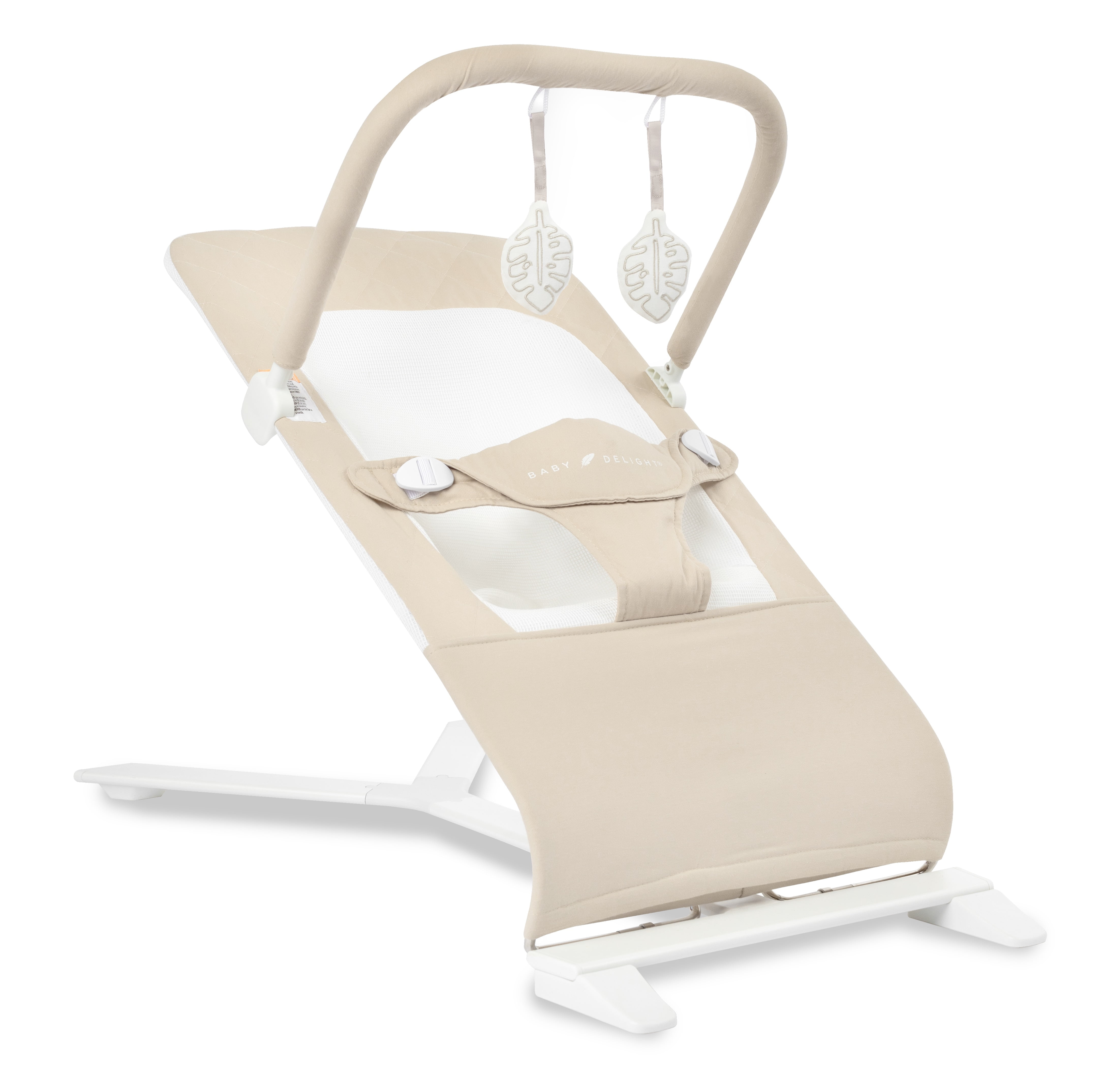 Baby Delight Alpine Deluxe Organic Portable Baby Bouncer, for Infants 0-6 Months, Organic Rose Baby Delight