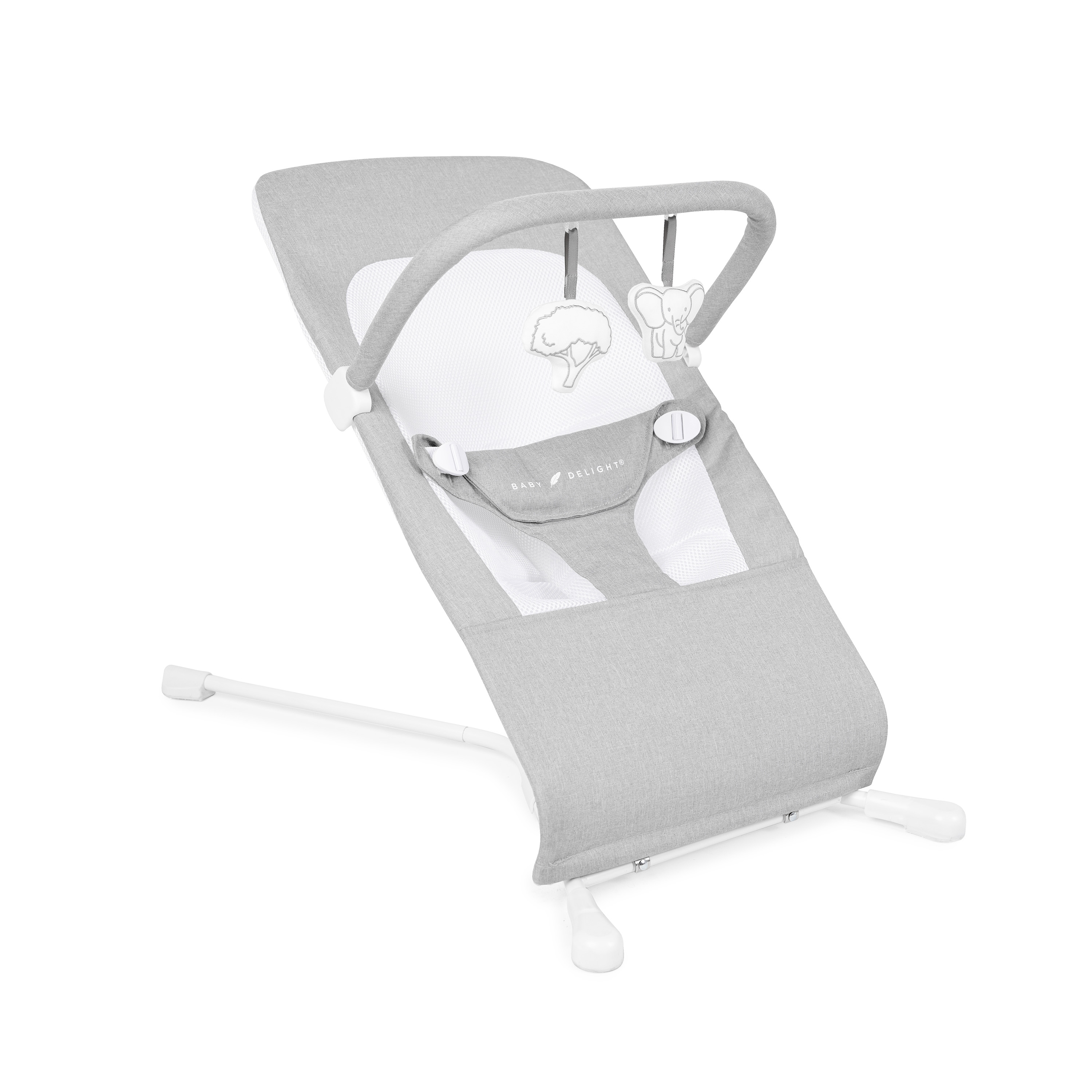 Baby Delight Highland Portable Baby Bouncer, 3 Position, Infants 0-6 Months, Pebble Grey (Unisex) Visit the Baby Delight Store