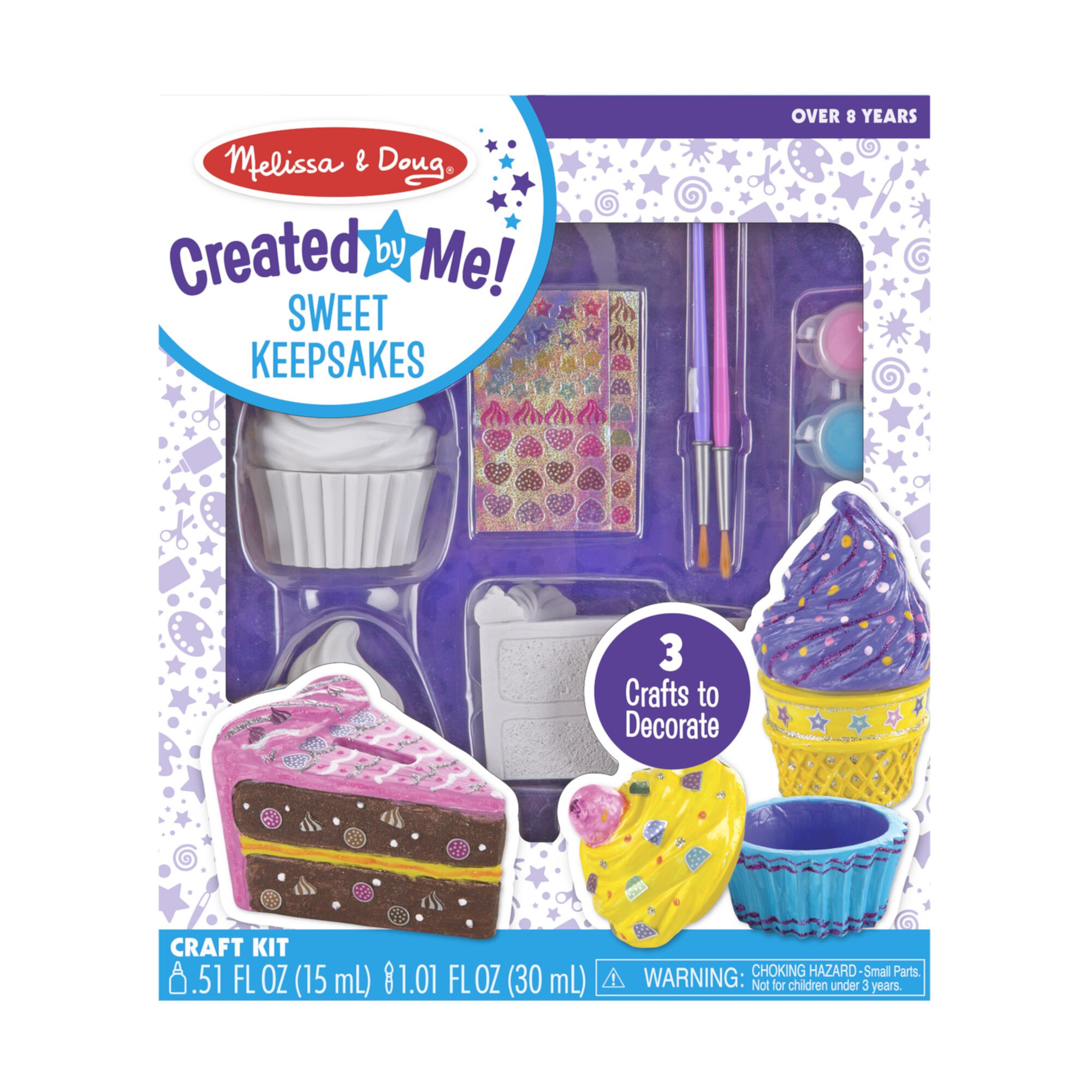 Melissa & Doug Sweet Keepsakes Craft Kit: 2 Decorate-Your-Own Treasure Boxes and a Cake Bank Melissa & Doug