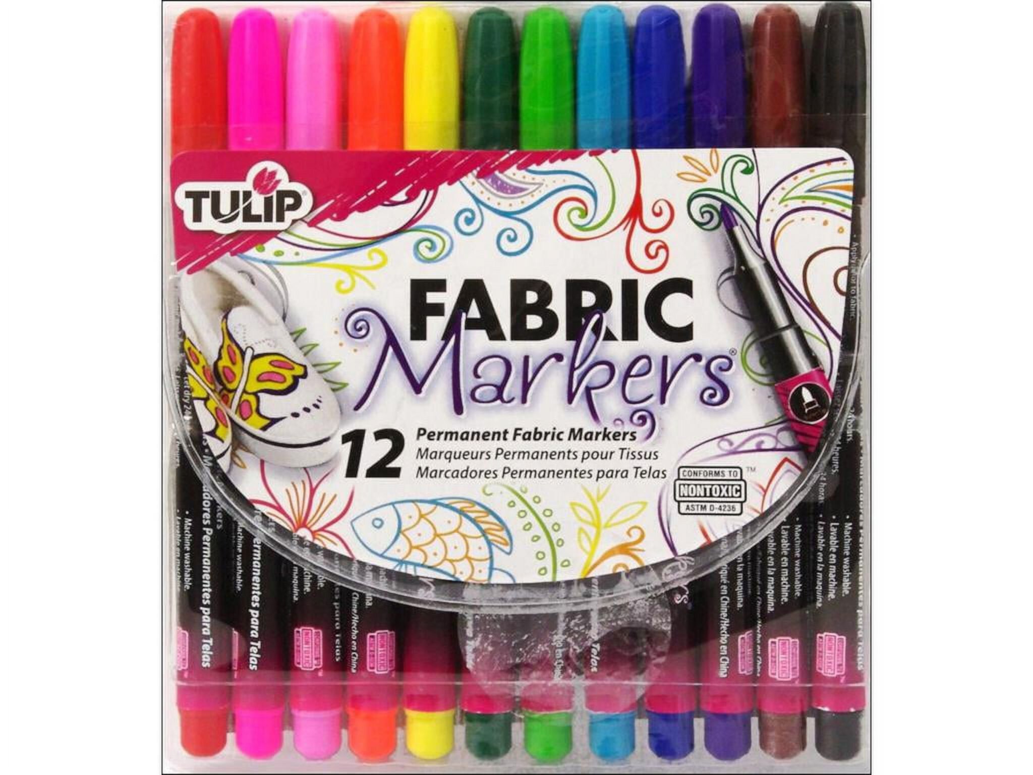 Tulip Fabric Marker Fine Tip, 12 Piece Tulip