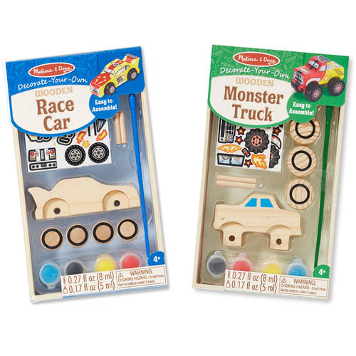 Melissa & Doug Decorate-Your-Own Wooden Craft Kits Set - Race Car and Monster Truck Melissa & Doug