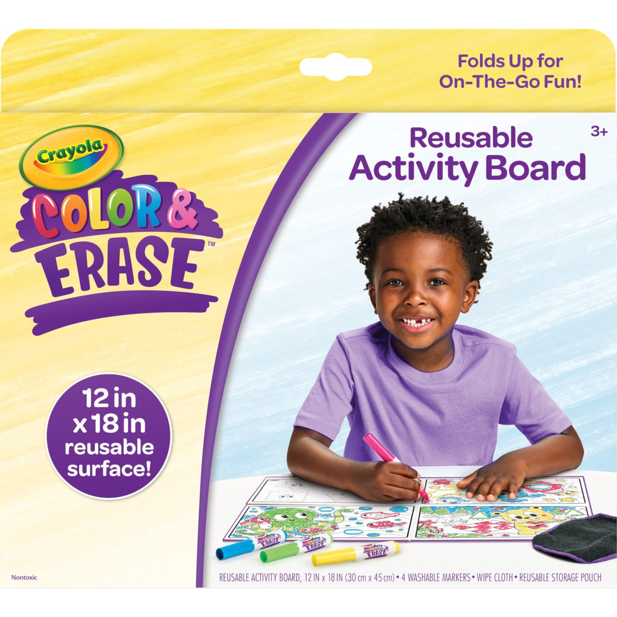 Crayola Color and Erase Reusable Activity Board, Toddler Art Supplies, Gifts Beginner Unisex Child Crayola