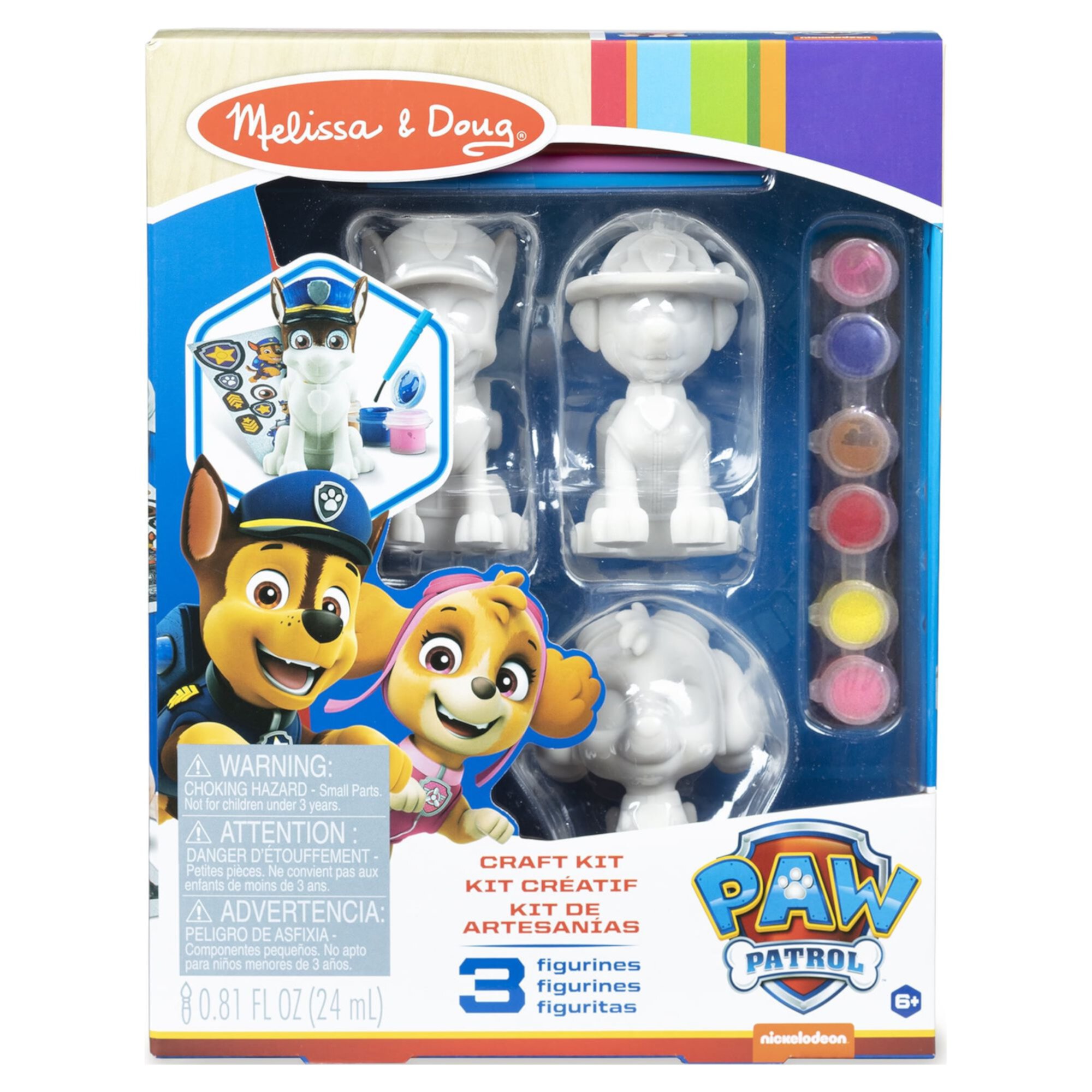 Melissa & Doug PAW Patrol Craft Kit - 3 Decorate Your Own Pup Figurines Melissa & Doug