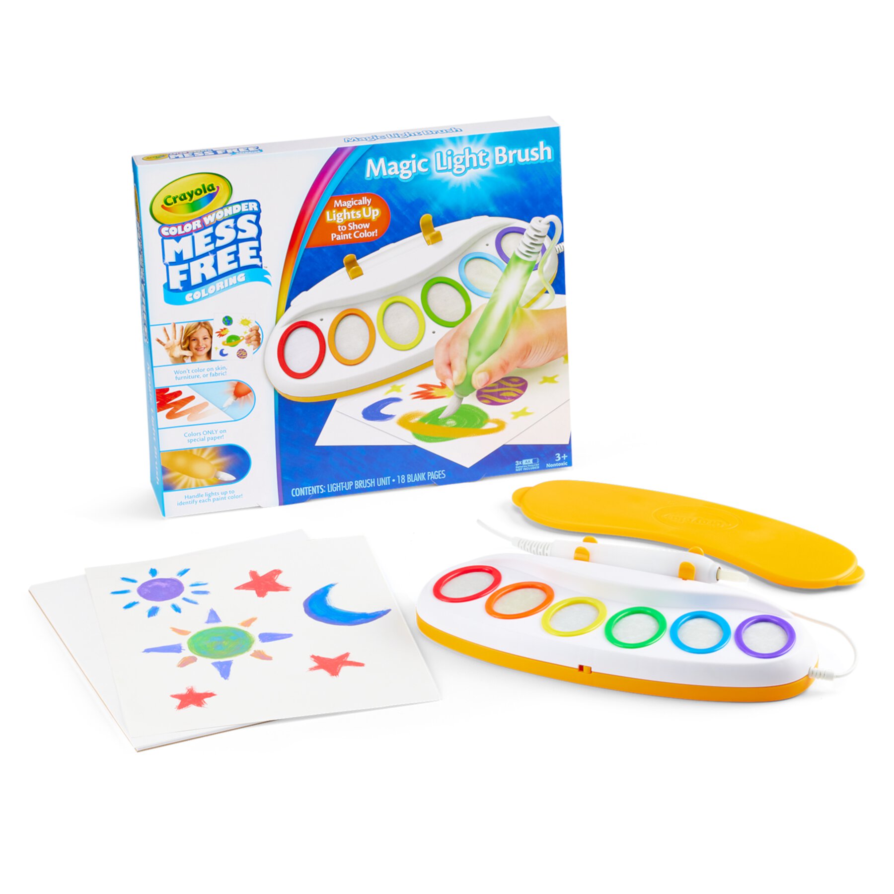 Crayola Color Wonder Magic Light Brush Art Set, Mess Free Washable Paint, Gift, Beginner Unisex Child Crayola