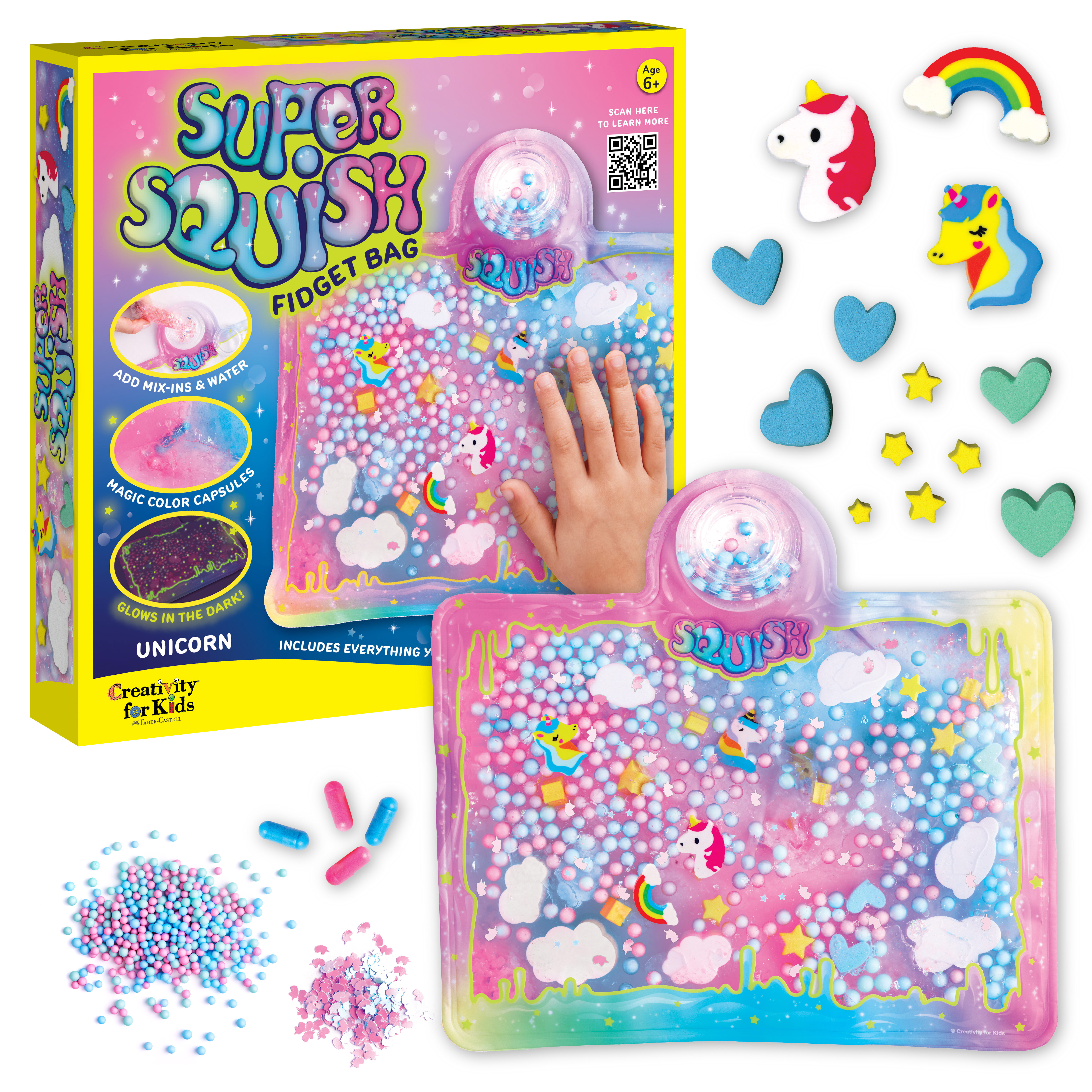 Creativity for Kids Super Squish Fidget Bag Unicorn: Unicorn Sensory Toys, DIY Kits for Girls Age Group 6-8+ Creativity for Kids