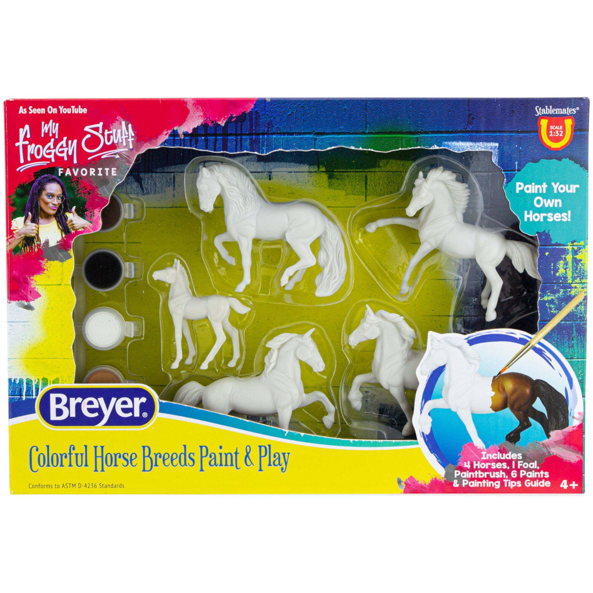 Breyer Colorful Horse Stablemates 1:32 Scale Paint Art & Craft Kit (14 Pieces) BREYER