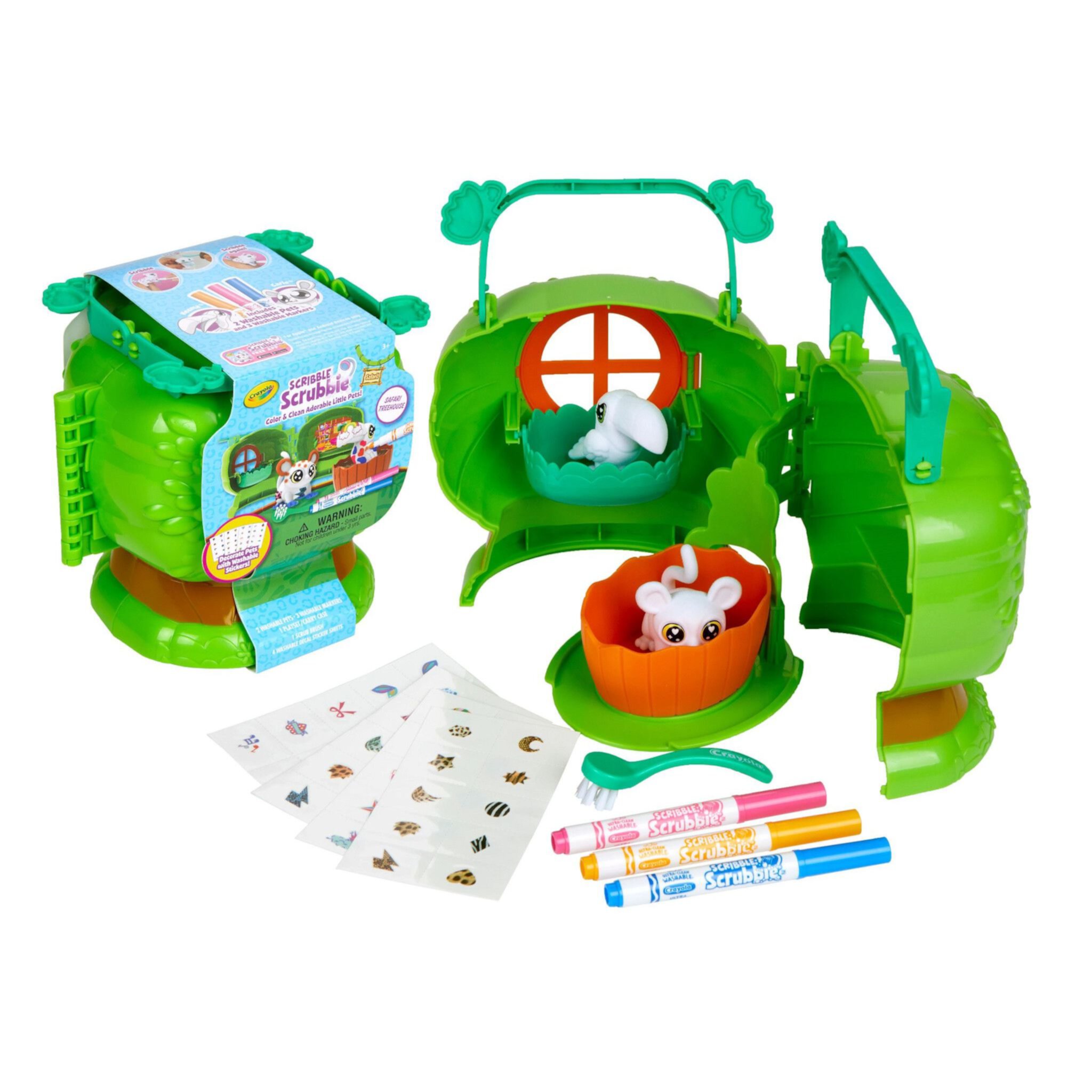 Crayola Scribble Scrubbie Pets Safari Treehouse Toy Set, Holiday Gift for Kids, Holiday Arts & Crafts Crayola