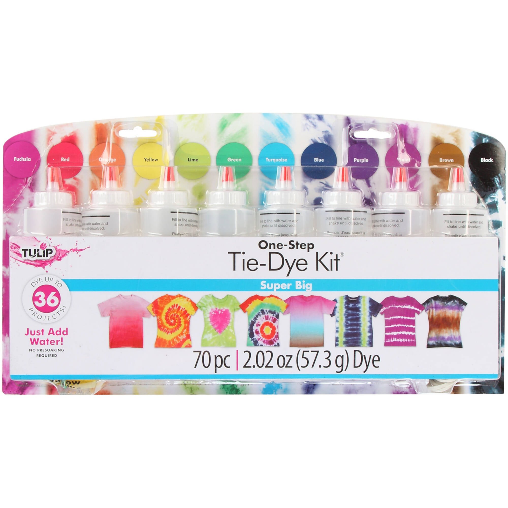 Tulip Super Big Tie Dye Kit, 12 Piece, Rainbow Colors Tulip