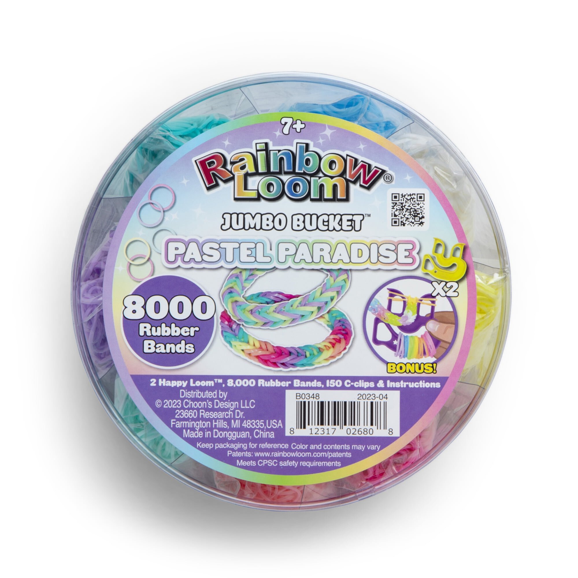 Rainbow Loom Pastel Jumbo Bucket Bracelet Kit, Ages 7+ Rainbow Loom