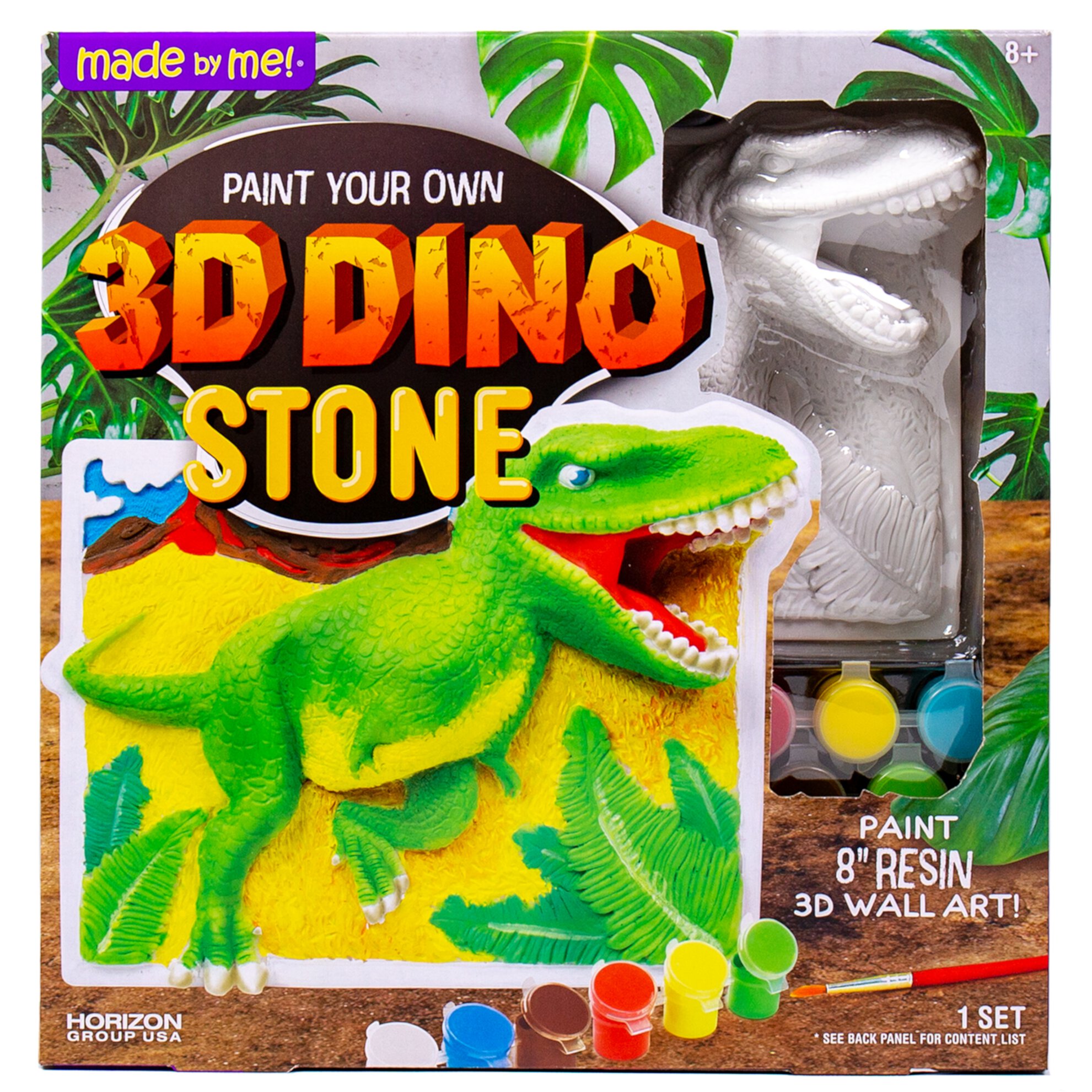 Made By Me! Paint Your Own 3D Dino Stone, 9 in. x 7 in. Wall Art, Child, Ages 8+ Made By Me