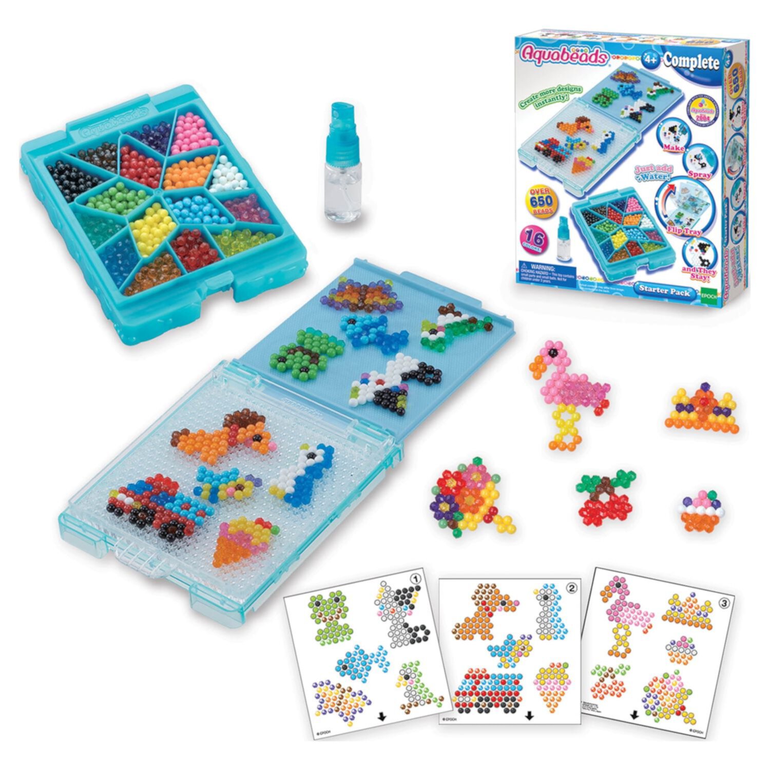 Aquabeads Starter Pack Complete Arts & Crafts Bead Kit for Children - over 650 Beads Aquabeads