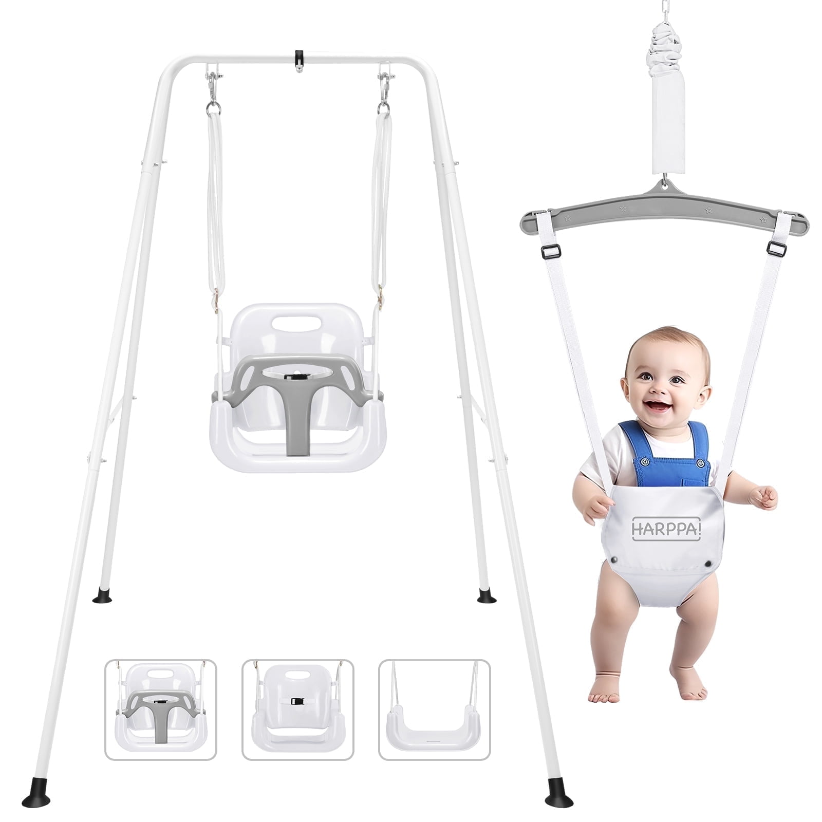 HARPPA 2-in-1 Toddler Swing Set and Baby Jumper with Stand for Indoor & Outdoor Fun, Ages 1-5 Years Visit the HARPPA Store