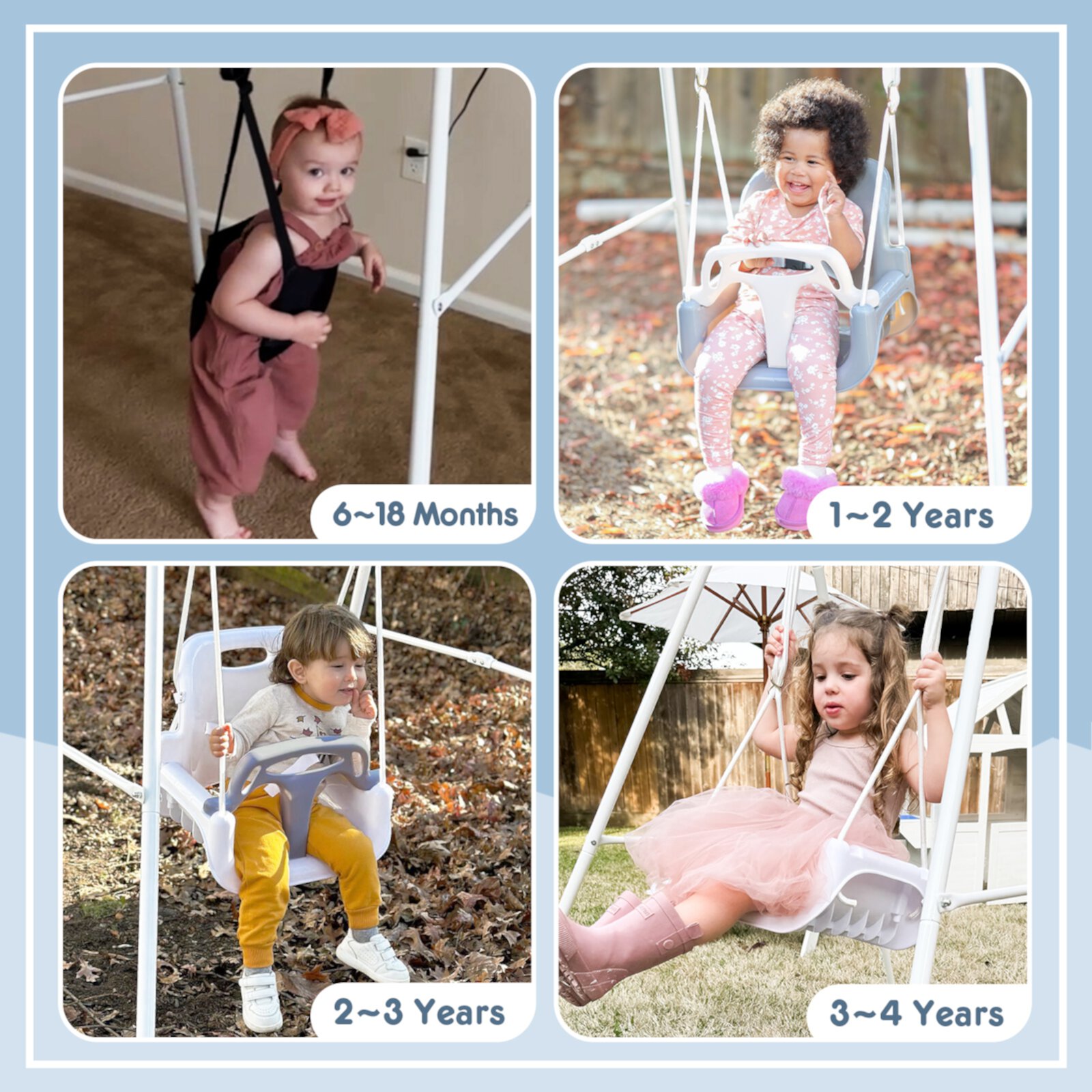 HARPPA 2-in-1 Toddler Swing Set and Baby Jumper with Stand for Indoor & Outdoor Fun, Ages 1-5 Years Visit the HARPPA Store