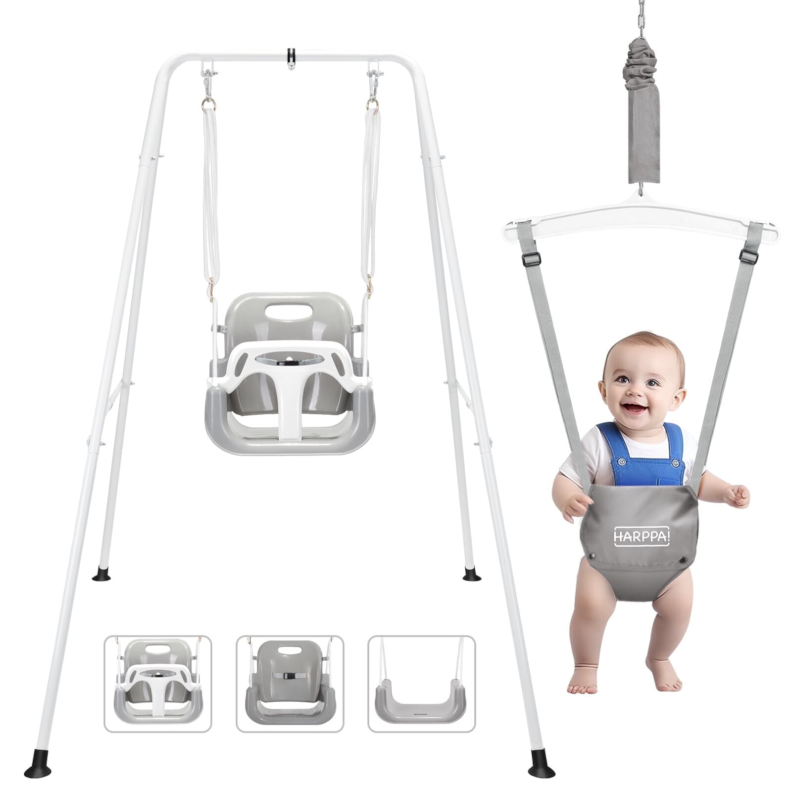 HARPPA 2-in-1 Toddler Swing Set and Baby Jumper with Stand for Indoor & Outdoor Fun, Ages 1-5 Years Visit the HARPPA Store