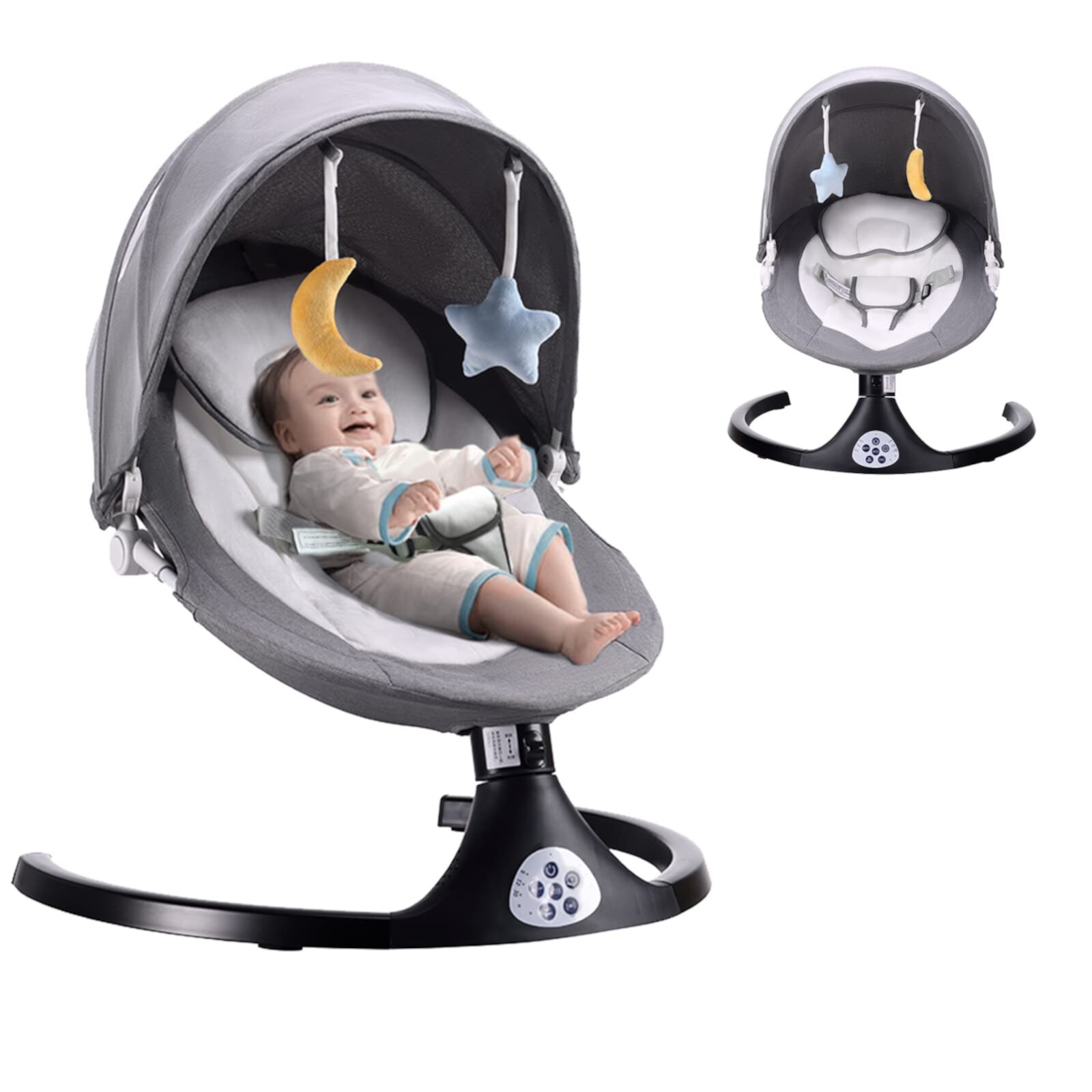 Electric Baby Swing for Infants, Bluetooth Baby Rocker for Infants with 5 Speeds, 10 Lullabies, Remote Control ENLOY