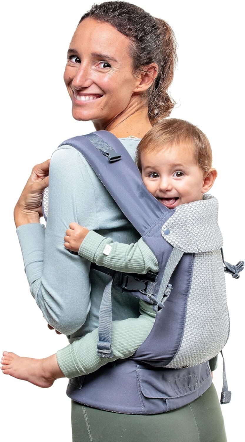 Beco Gemini Cool Baby Carrier Newborn to Toddler - Ergonomic Baby Holder Carrier 7-35 lbs (Dark Grey) Beco Baby Carrier