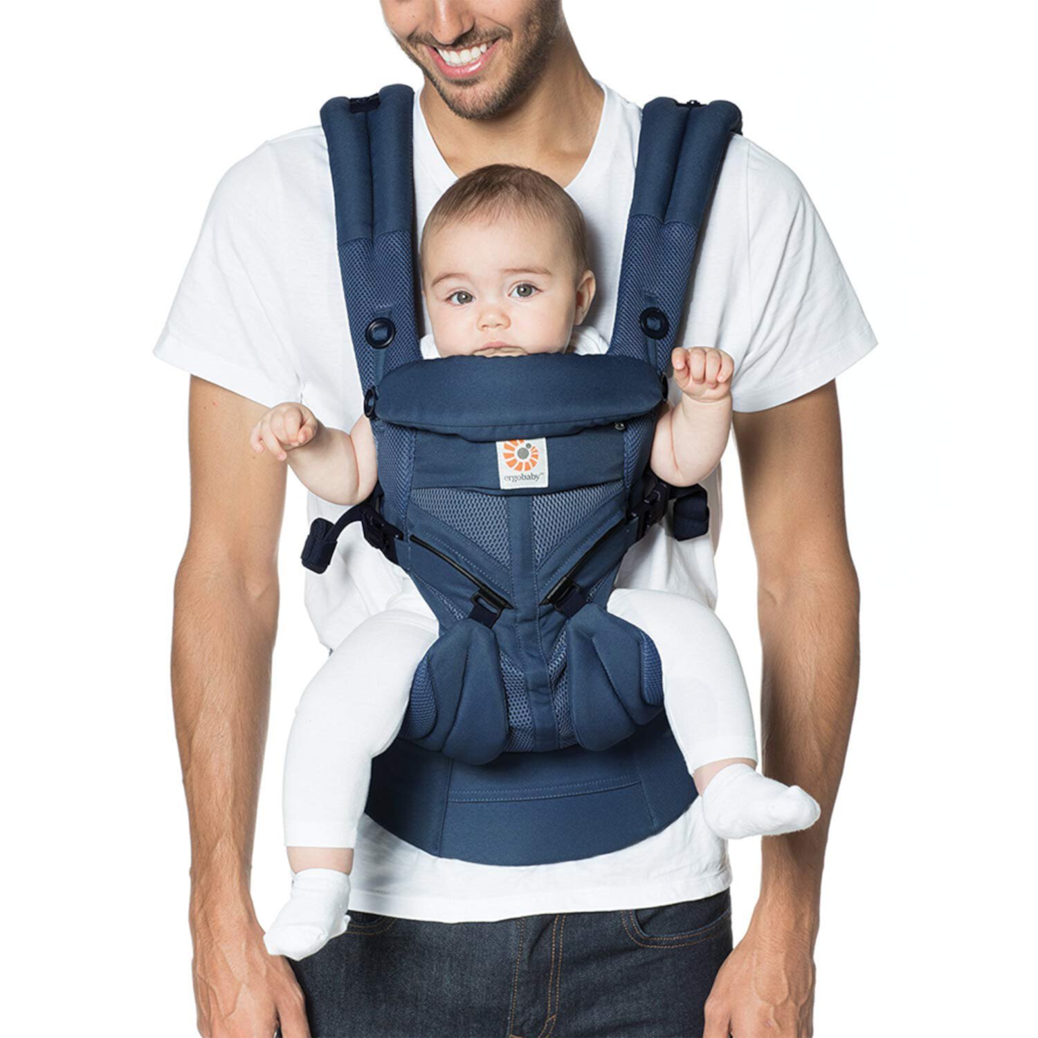 Ergobaby Carrier, Omni 360 All Carry Positions Baby Carrier with Cool Air Mesh, Midnight Blue Ergobaby