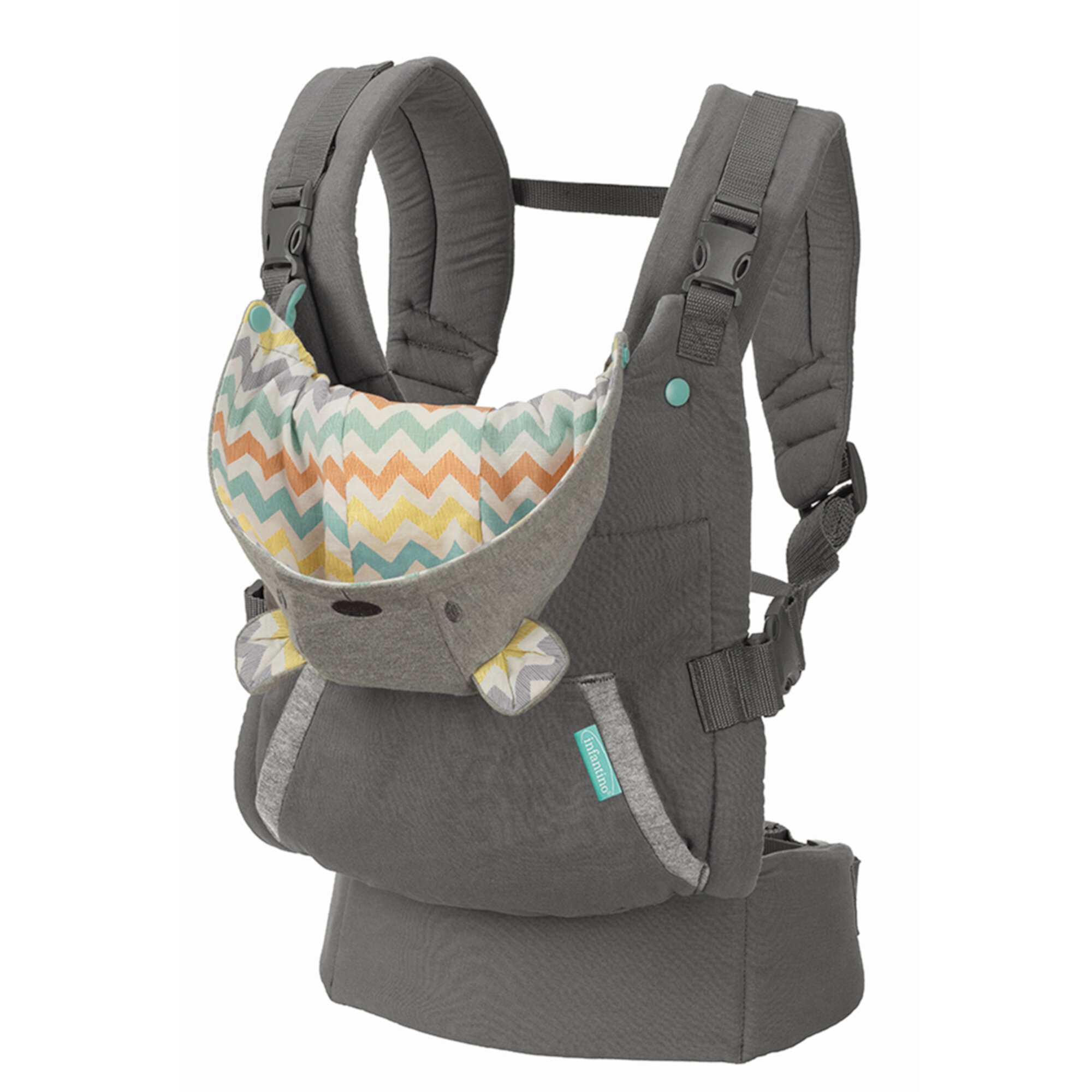 Infantino Cuddle up Ergonomic Hoodie Baby Carrier, 2-Position, 12-40lbs, Gray Bear Visit the Infantino Store