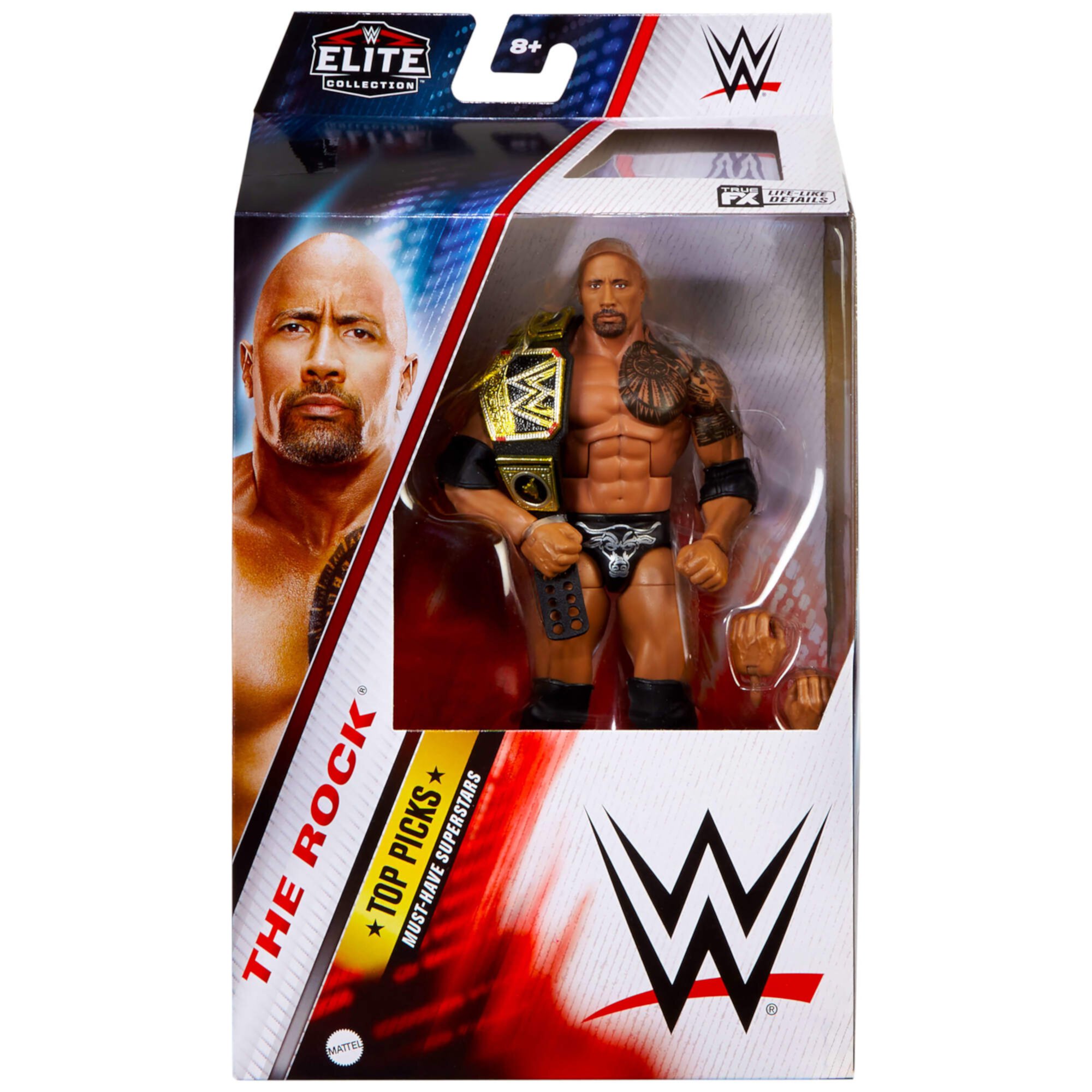 WWE Elite Top Picks The Rock Action Figure & Accessories Set, 6-inch Collectible WWE