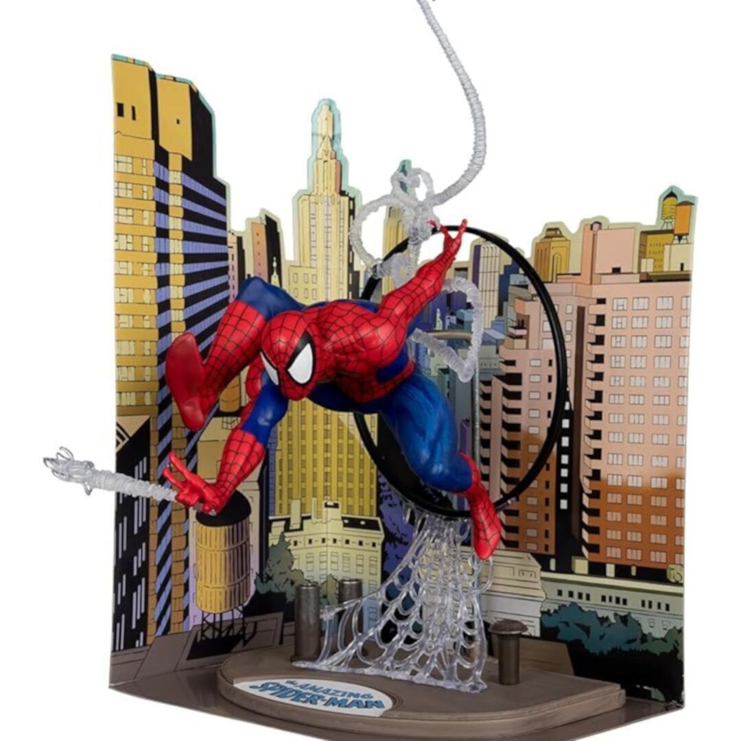 McFarlane Toys The Amazing Spider-Man Comic Series Marvel Spider-Man 1:6th Scale Posed Figure with Comic Book and Art Card McFarlane Toys