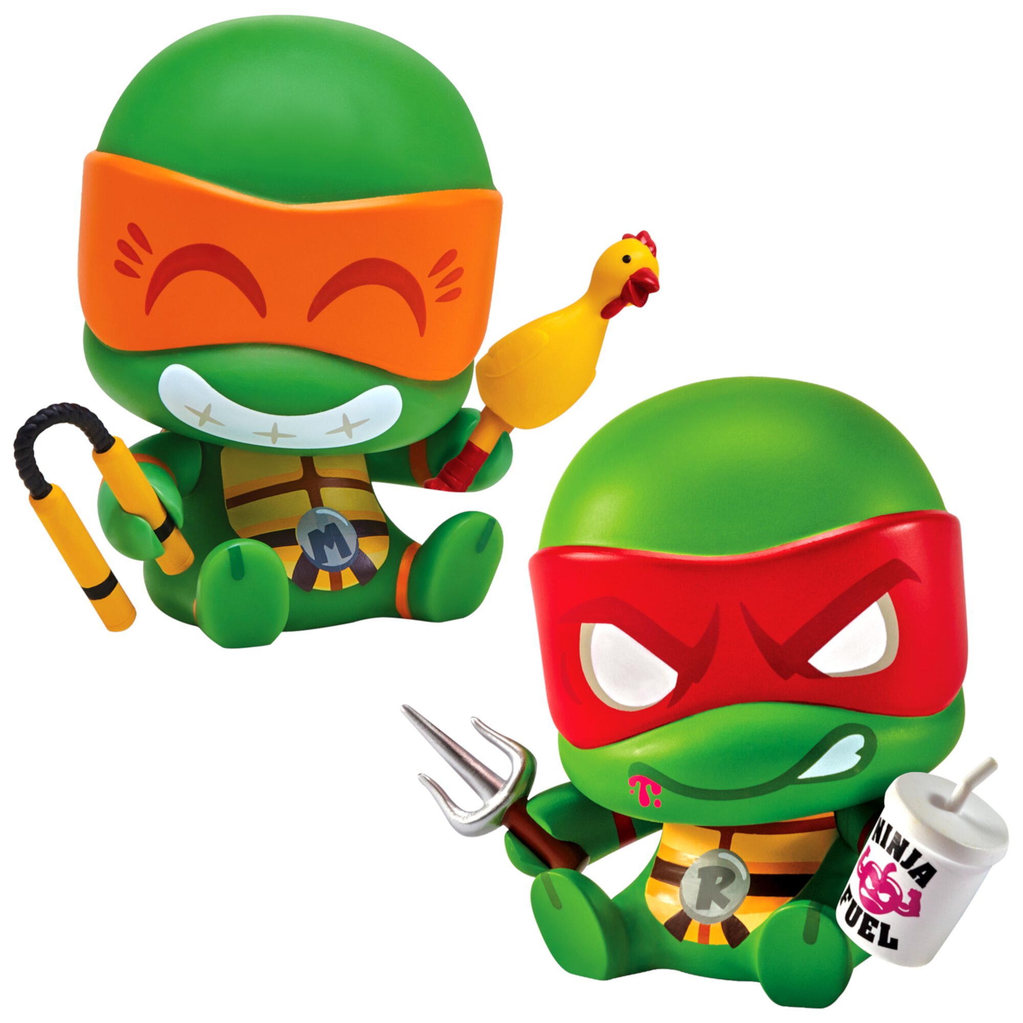 Cheekys: Teenage Mutant Ninja Turtle Collectable Vinyl Michelangelo and Raphael Figure Bundle Teenage Mutant Ninja Turtles