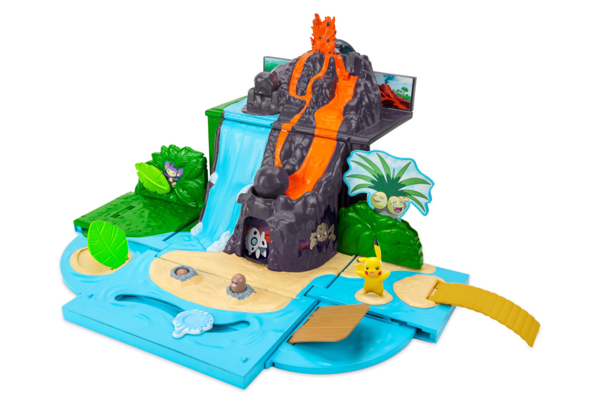 Pokémon Carry Case Volcano Playset with 2 inch Pikachu Figure and 7 Play Areas. Pokemon