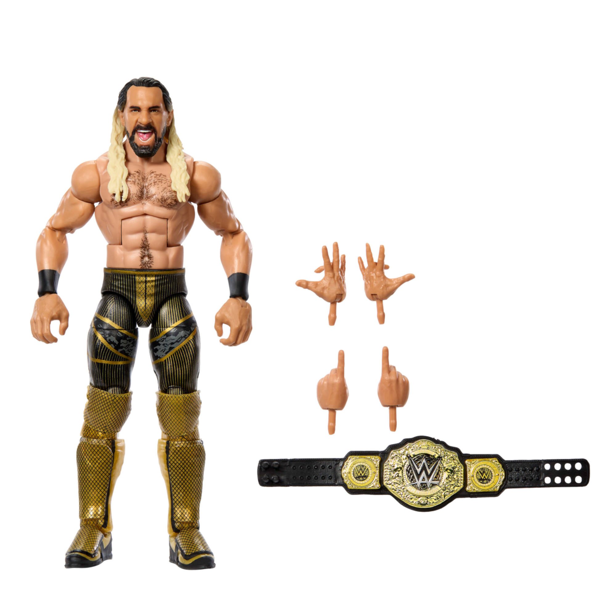 WWE Elite Seth Rollins Action Figure, 6-inch Collectible Superstar with Articulation & Accessories WWE