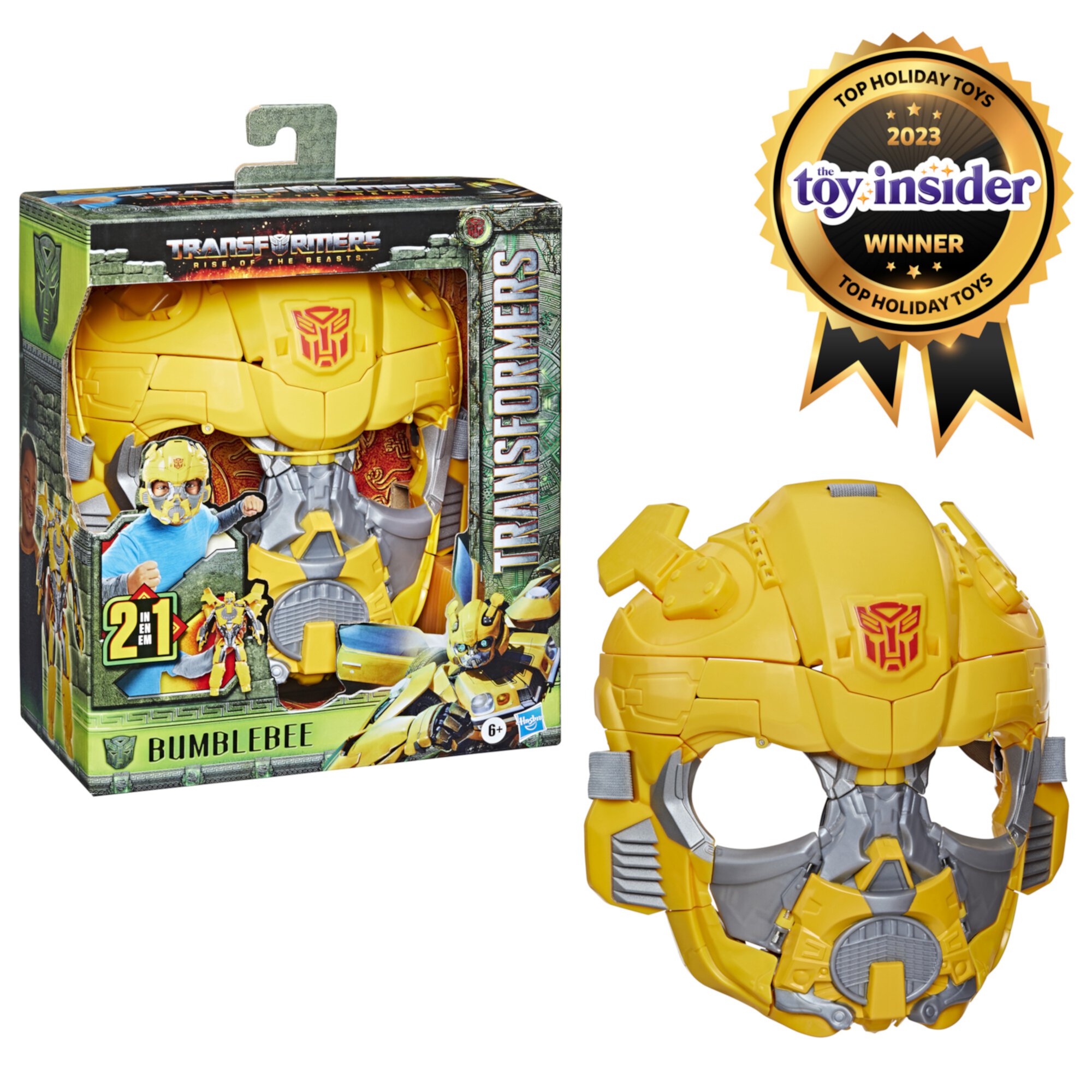 Transformers Toys Transformers: Rise of the Beasts Movie Bumblebee 2-in-1 Converting Mask for Ages 6 and Up, 9-inch Transformers