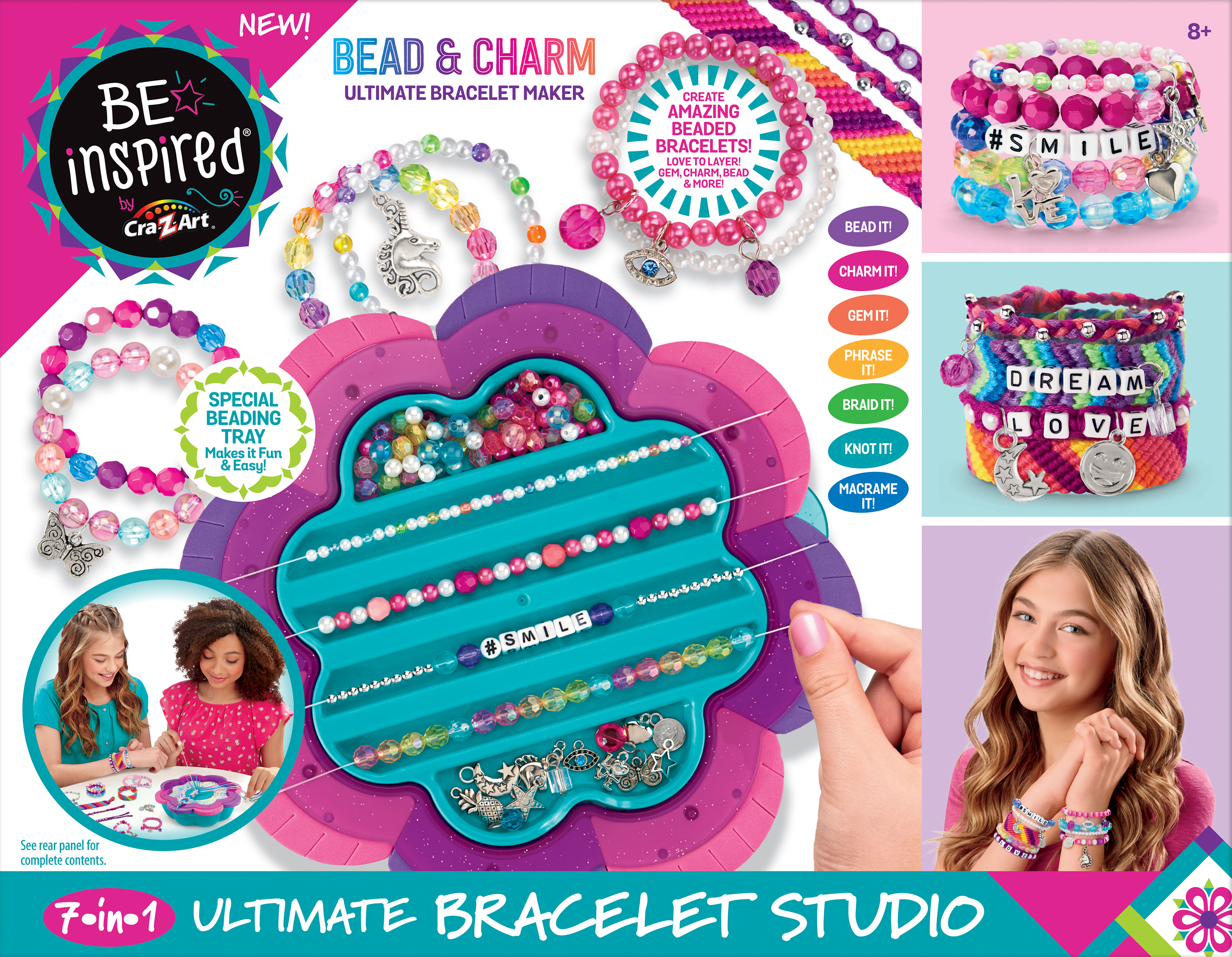 Cra-Z-Art Be Inspired Ultimate Bracelet Studio, 41 Piece Unisex Kit for Ages 8 and up Cra-Z-Art