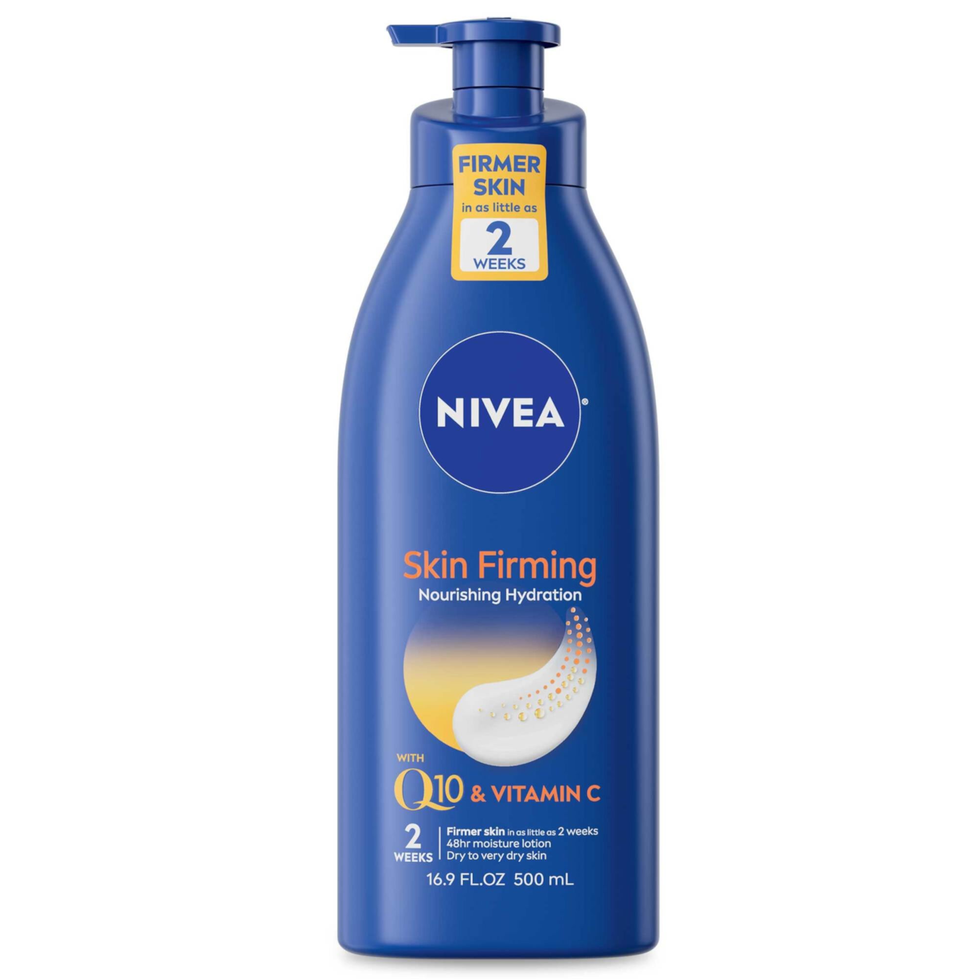 (2 pack) NIVEA Nourishing Skin Firming Body Lotion with Q10 and Vitamin C, 16.9 Fl Oz Pump Bottle Nivea