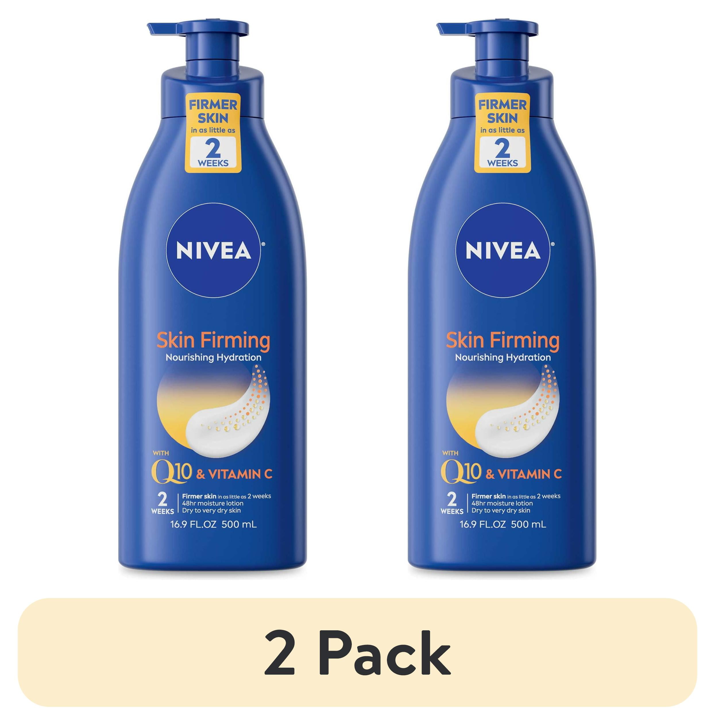 (2 pack) NIVEA Nourishing Skin Firming Body Lotion with Q10 and Vitamin C, 16.9 Fl Oz Pump Bottle Nivea