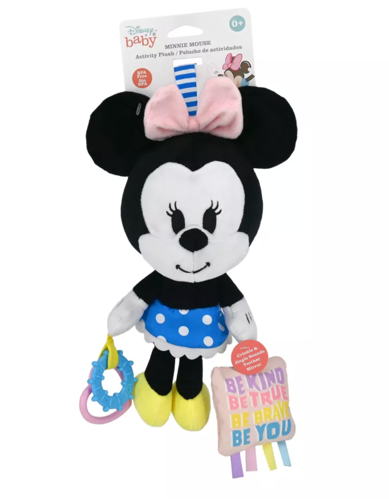 Disney Baby Minnie Activity Plush Jingle Sounds Mirror Teether New with Tag Disney