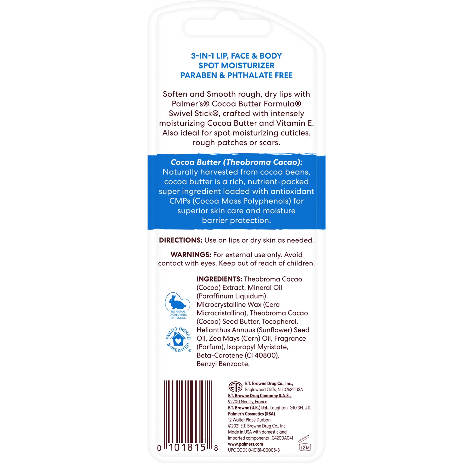 (4 pack) Palmer's Cocoa Butter Formula Swivel Stick, .5 oz. Palmer's