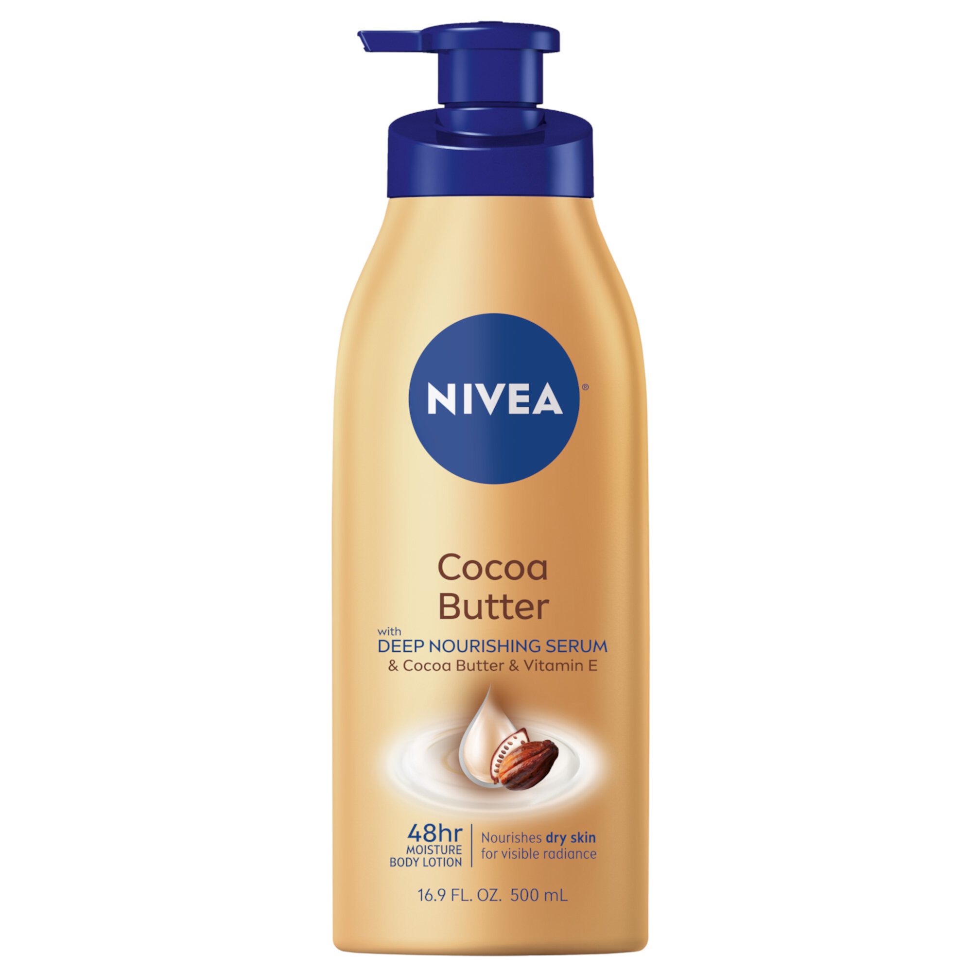 NIVEA Cocoa Butter Body Lotion with Deep Nourishing Serum, 16.9 Fl Oz Nivea