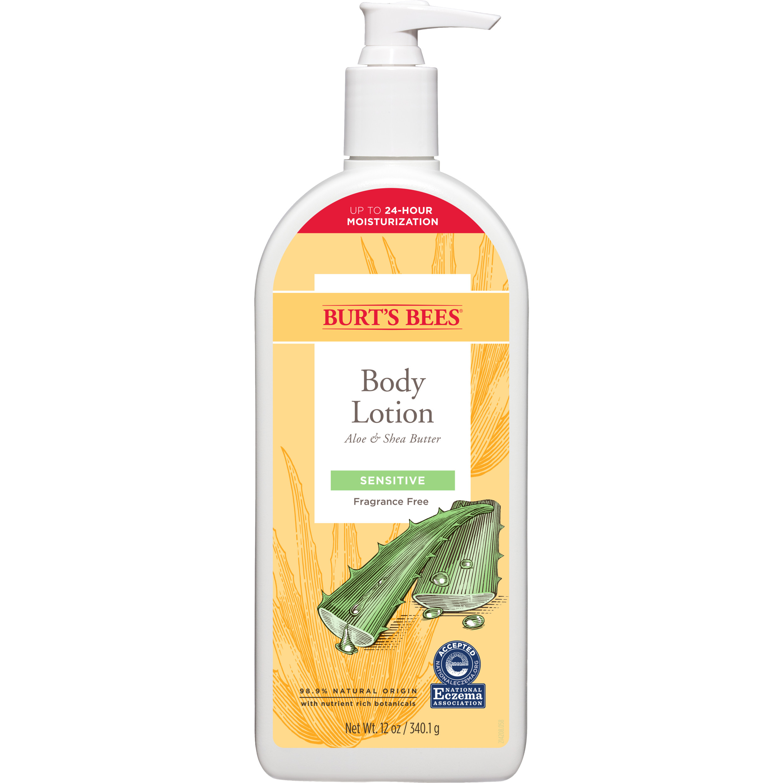 Burts Bees Body Lotion for Sensitive Skin with Aloe & Shea Butter, 12 Oz BURT'S BEES