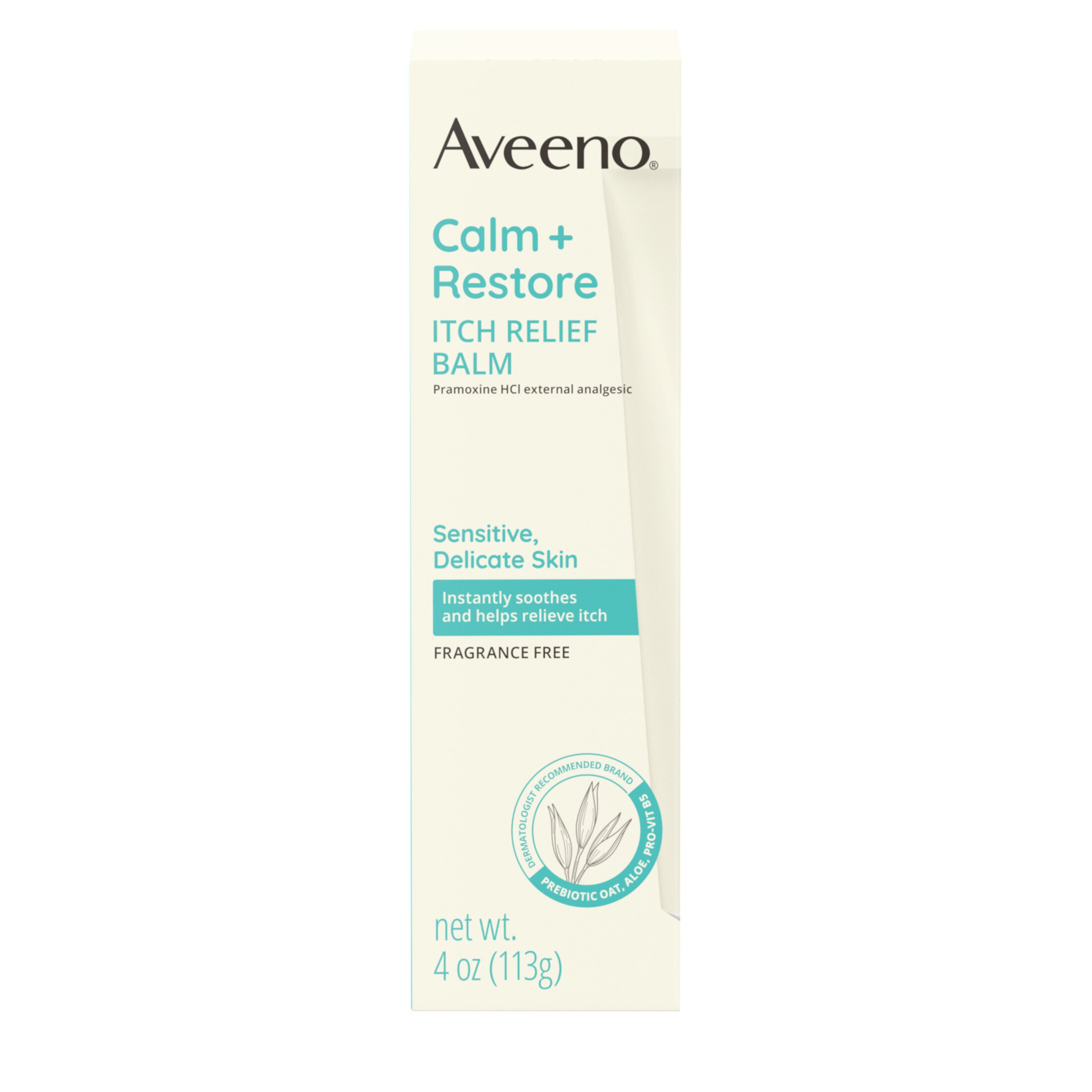 Aveeno Calm + Restore Itch Relief Balm for Sensitive Skin, 4 oz Aveeno