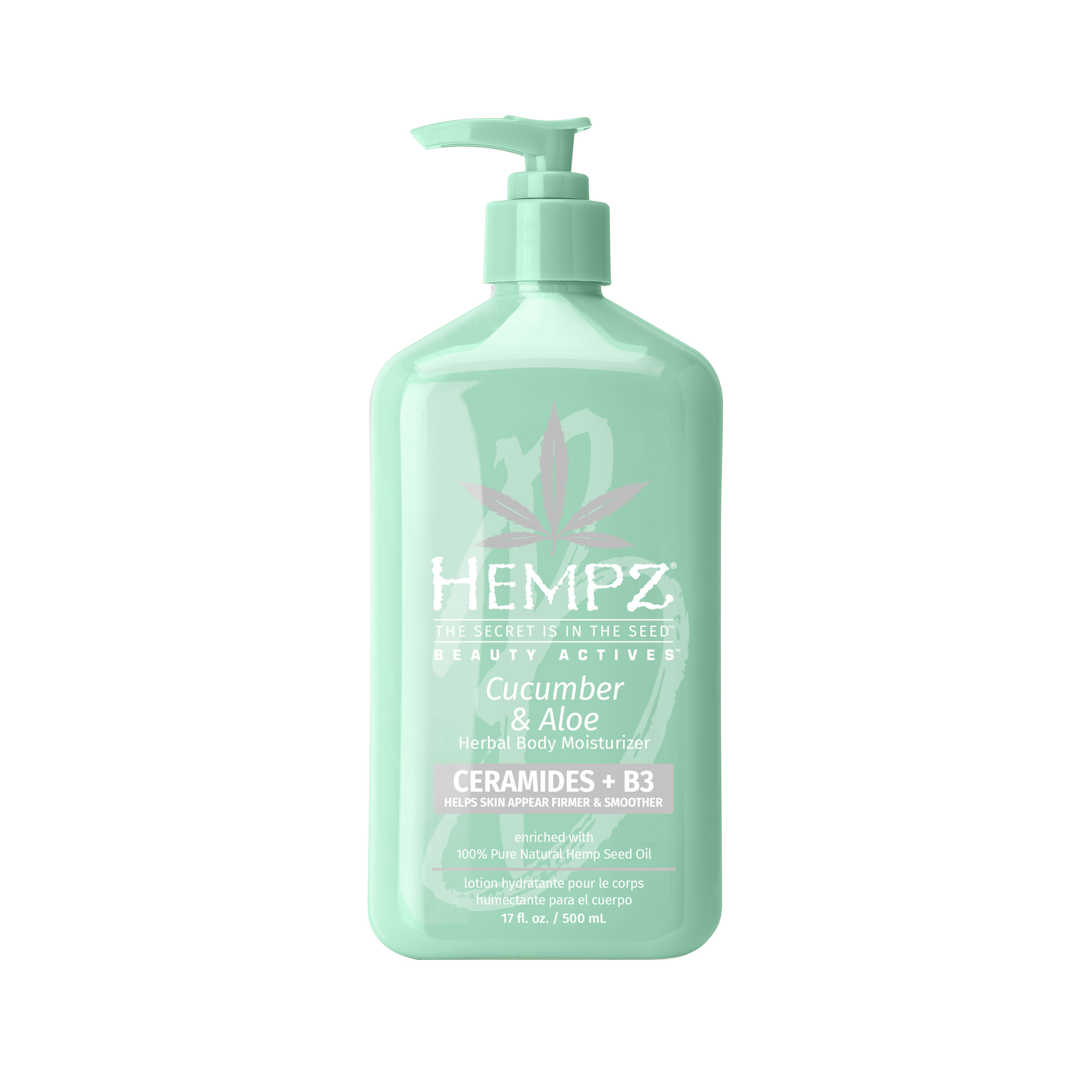 Hempz Lotion Cucumber & Aloe Daily Body Moisturizer for Dry Skin, 17 fl oz Hempz