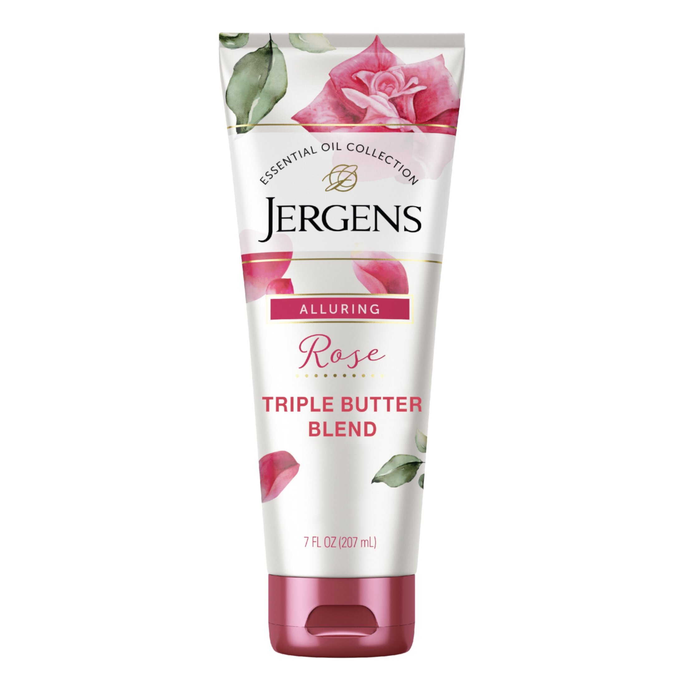 Jergens Rose Body Butter, Lotion with Camellia Essential Oil, Dry Skin Moisturizer, 7 oz Jergens