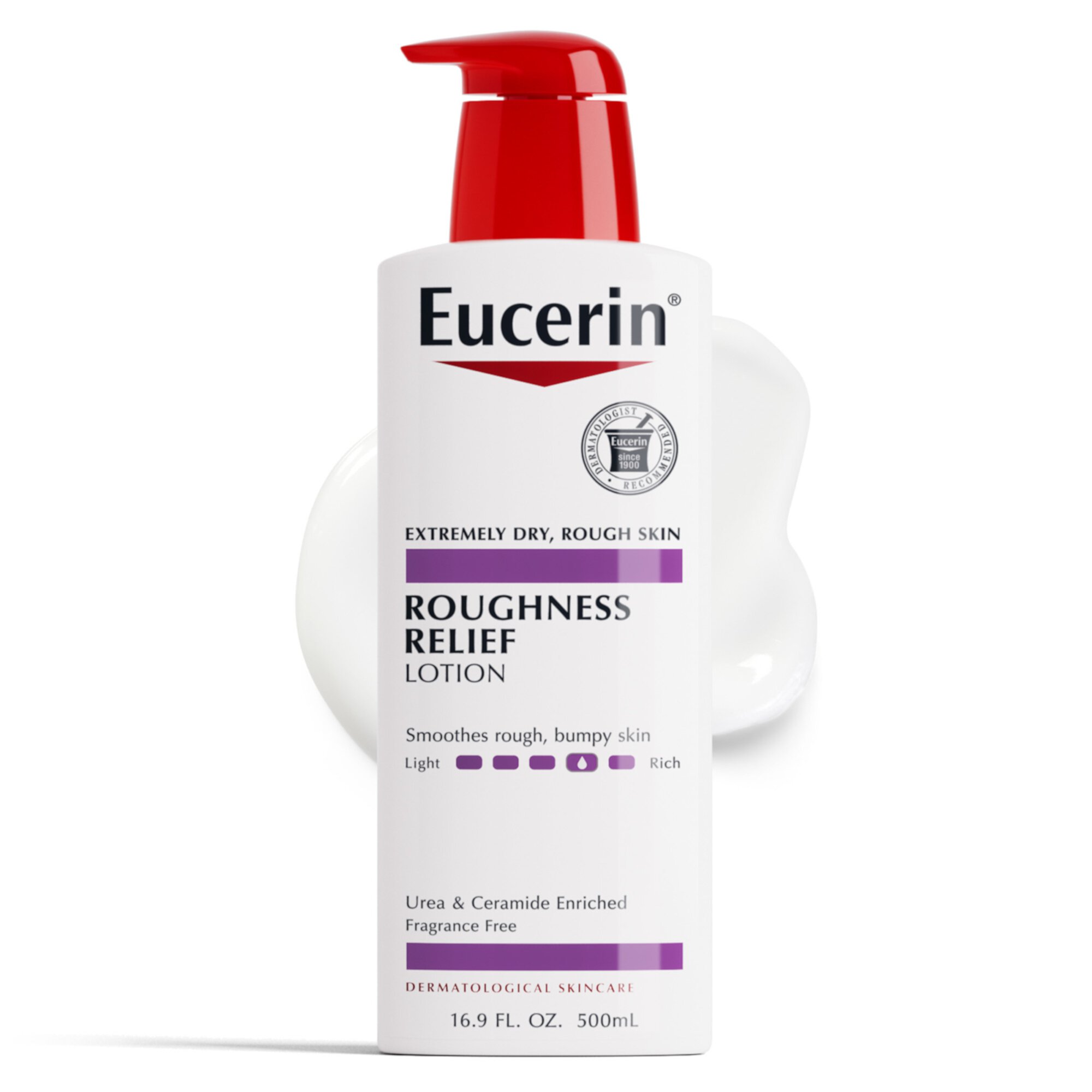 Eucerin Roughness Relief Body Lotion, Fragrance Free, 16.9 fl oz Bottle Eucerin