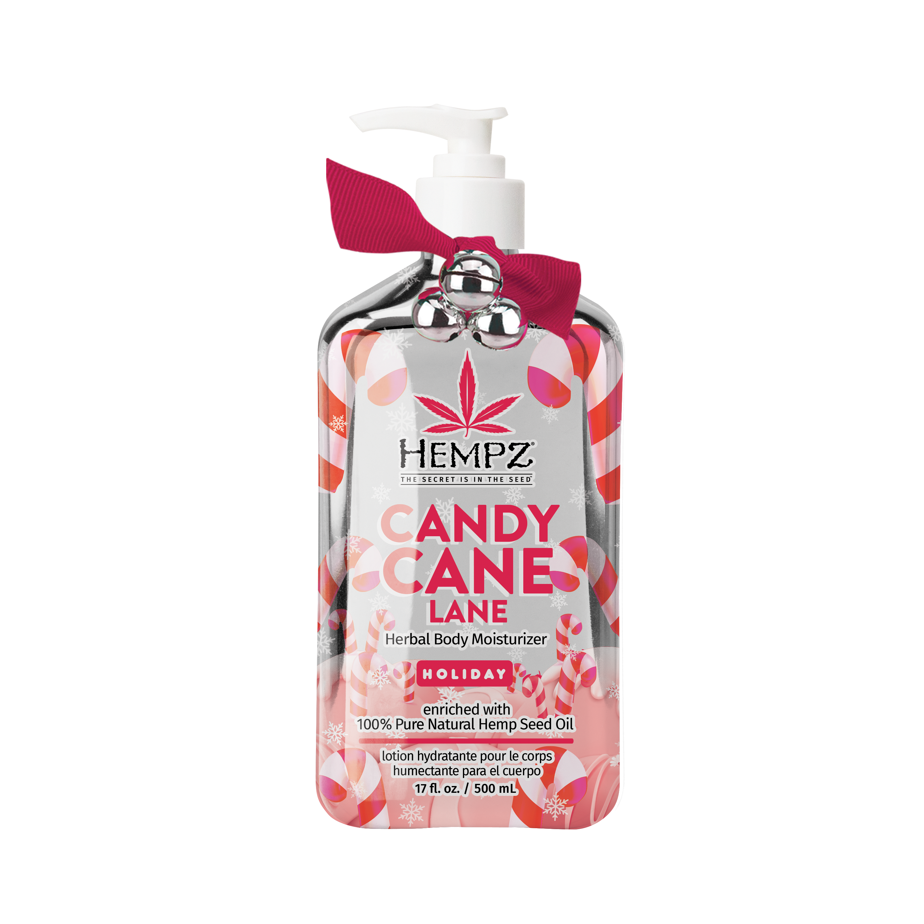 Hempz Limited Edition Candy Cane Lane Herbal Body Moisturizer for Dry Skin, 17 fl oz Hempz