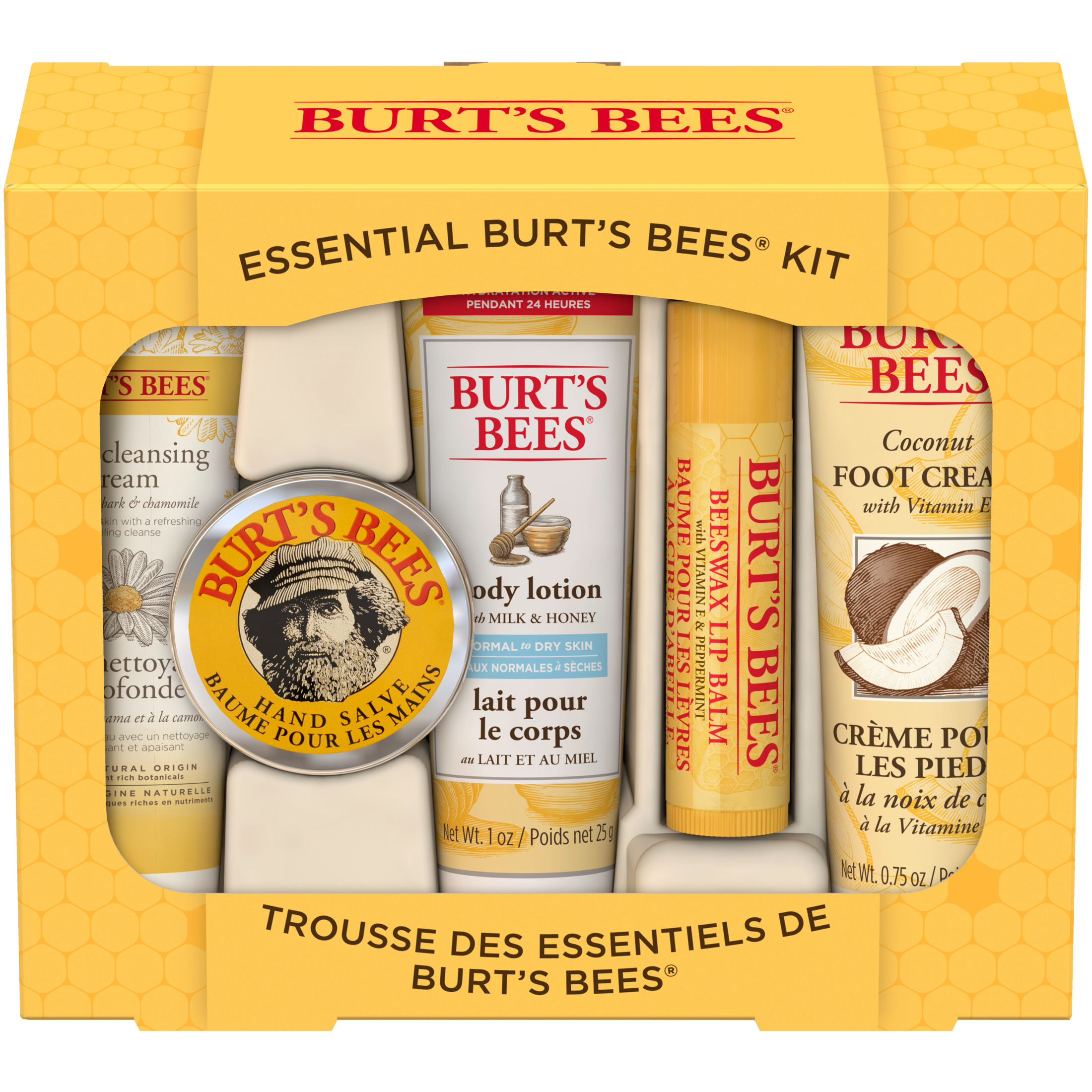 Burt's Bees Essential Gift Set, Cleansing Cream, Hand Salve, Body Lotion, Foot Cream, Lip Balm BURT'S BEES