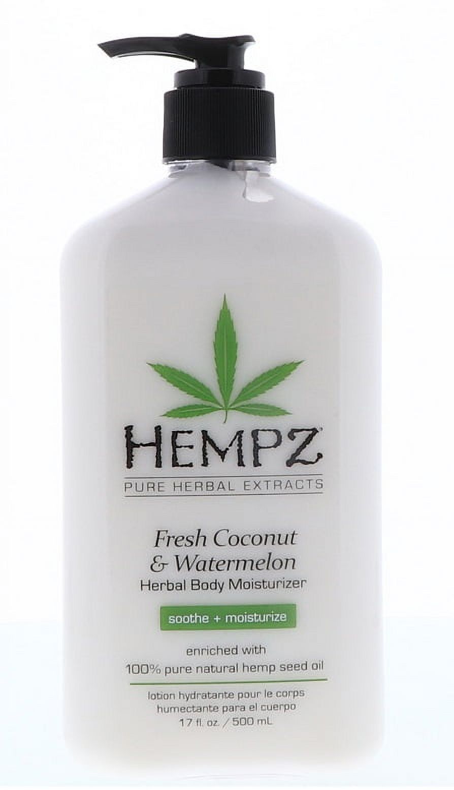 Hempz Fresh Coconut & Watermelon Herbal Body Moisturizer Lotion for Dry Skin, 17 fl oz Hempz