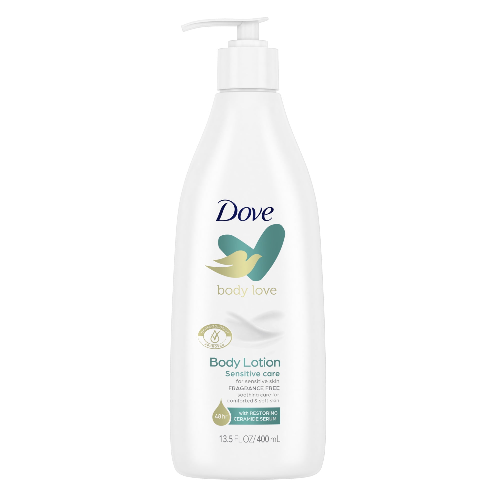 Dove Body Love Sensitive Care Softening Non Greasy Body Lotion Dry Skin Fragrance Free, 13.5 oz Dove