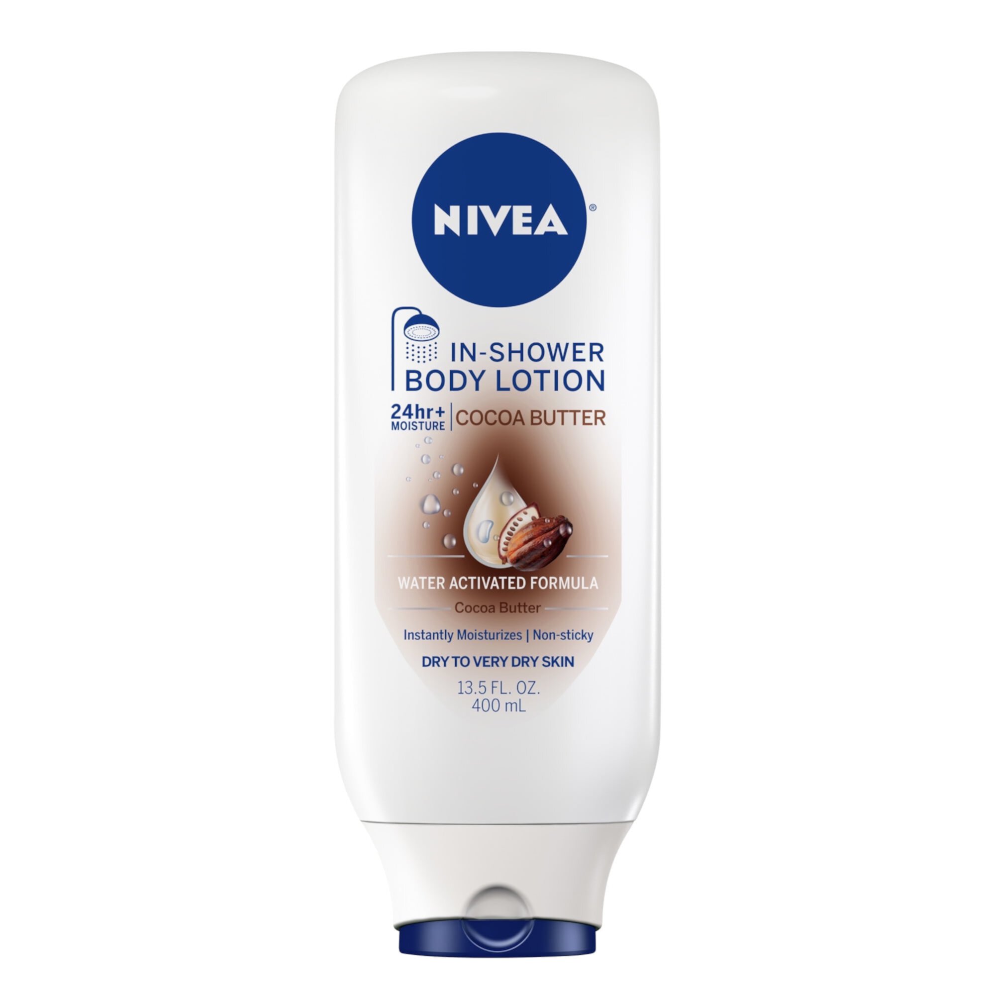 NIVEA Cocoa Butter In Shower Lotion, 13.5 Fl Oz Bottle Nivea