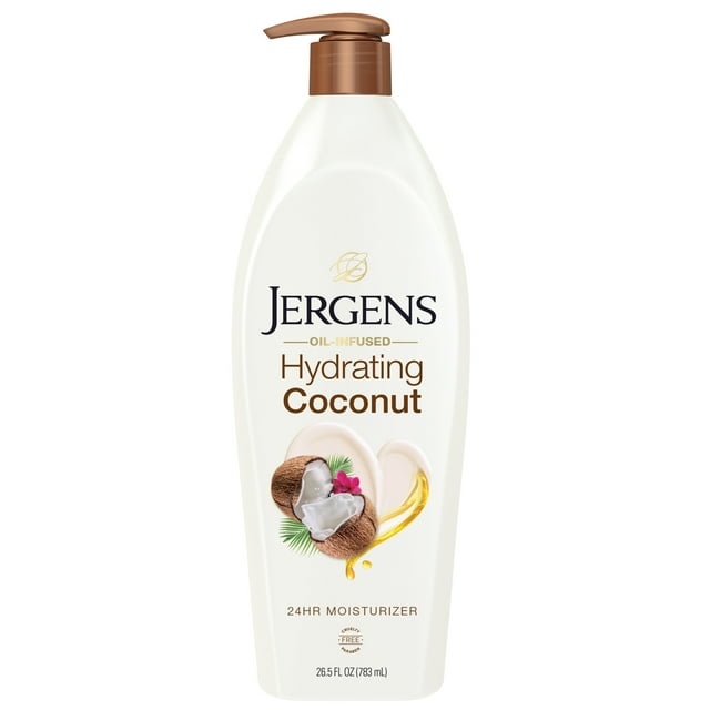 Jergens Hydrating Coconut Body Lotion, Lotion for Dry Skin, Dermatologist Tested, 26.5 oz Jergens