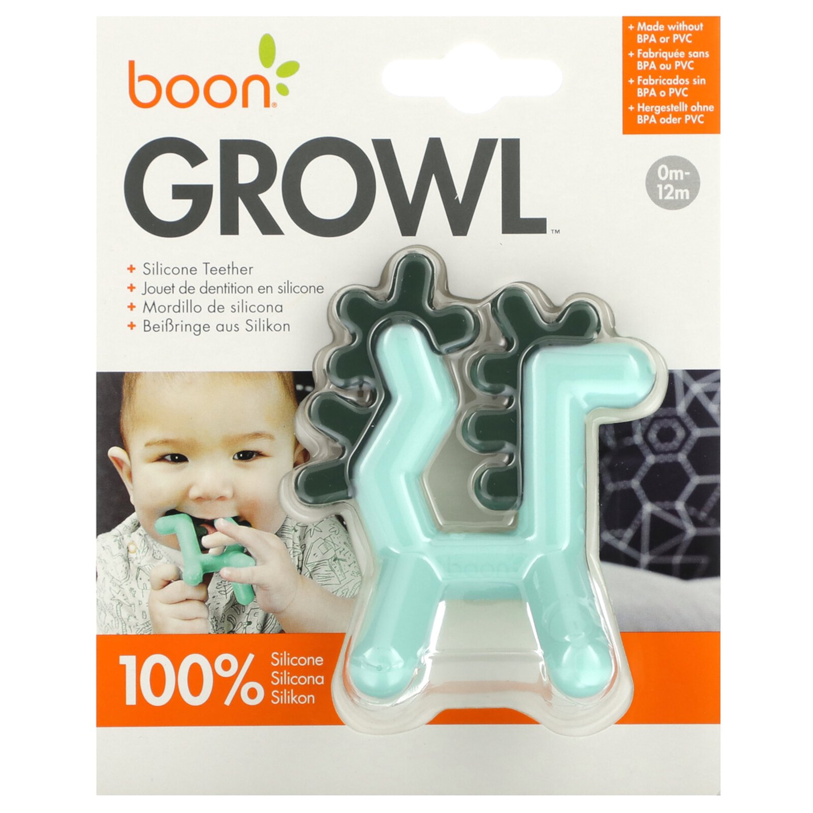 Boon Growl, Silicone Teether, Dragon, 0-12 Months, 1 Teether Boon