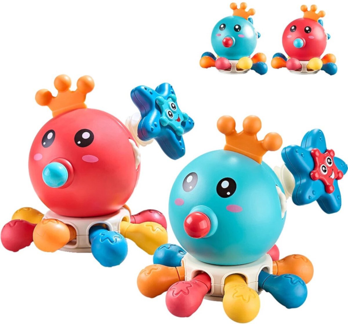 Baby Toys 6-12 Months, Octupus Baby Teether Toys,Sensory Toy for 1 Year Old Travel Toys for Toddlers Gifts INvench